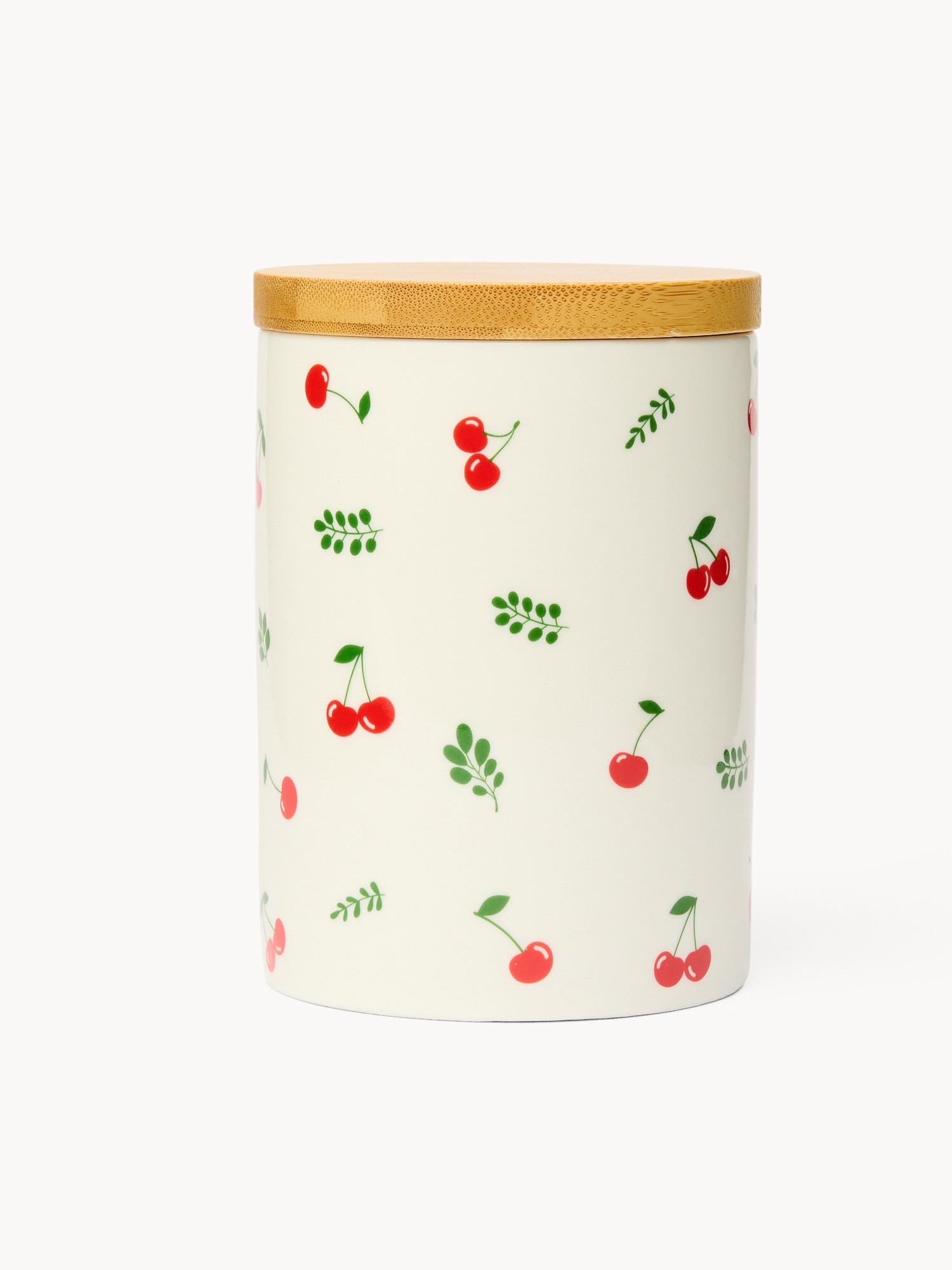 Barattolo in new bone china motivo ciliegie - Prezzo di lancio, Bianco, large image number 0