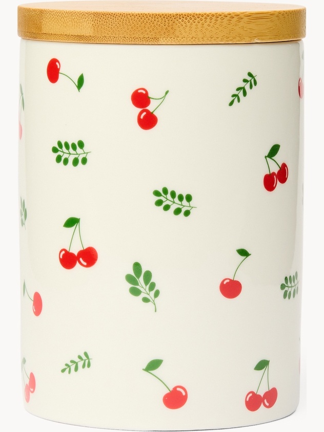 Barattolo in new bone china motivo ciliegie - Prezzo di lancio