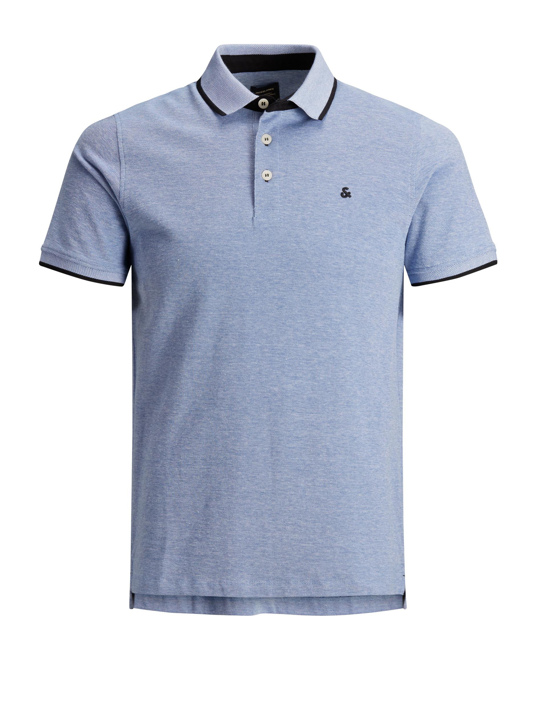 Jack & Jones - Slim fit polo shirt in cotton, Light Blue, large image number 0