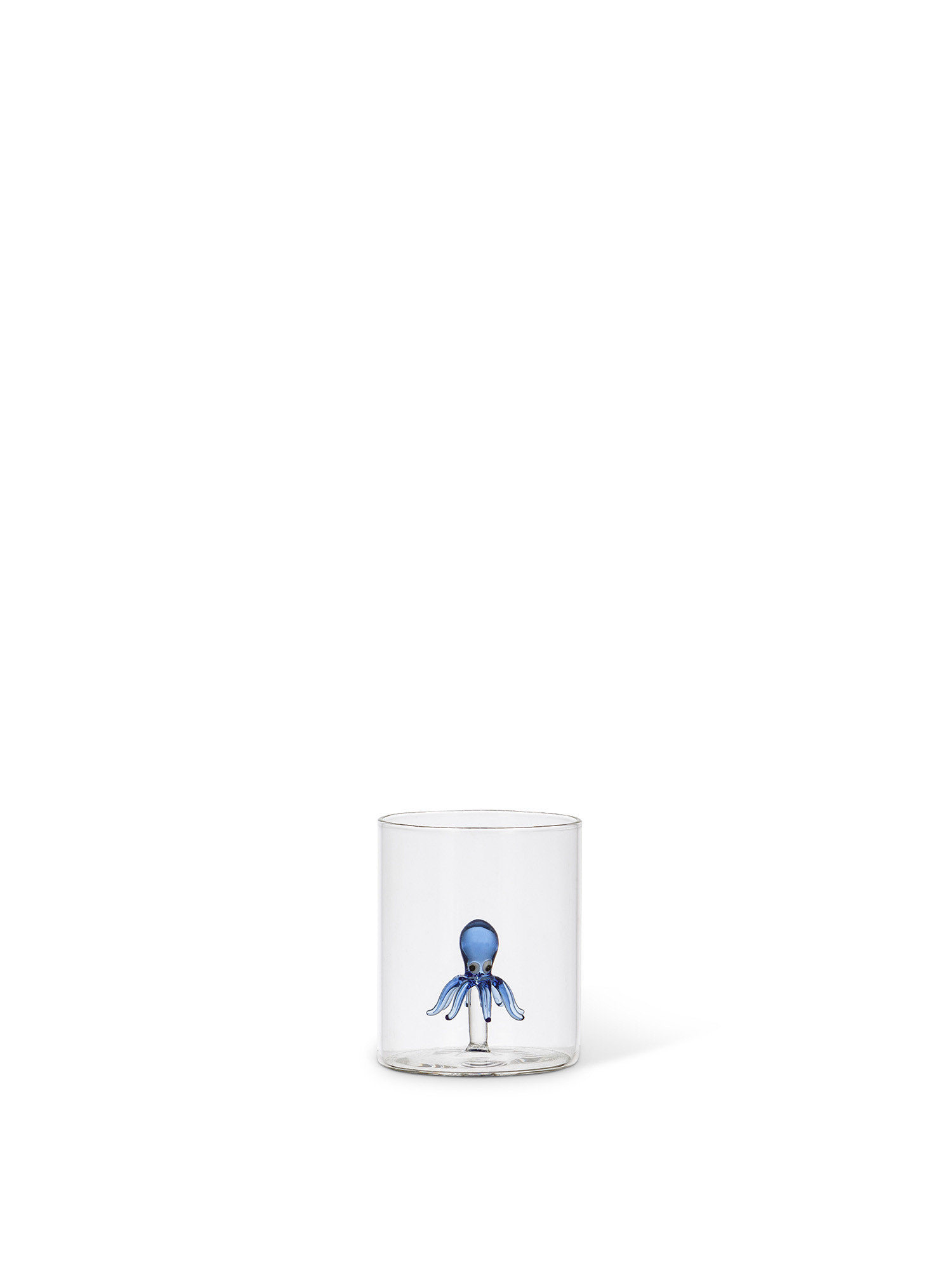 Bicchiere in vetro dettaglio polpetto, Trasparente, large image number 0
