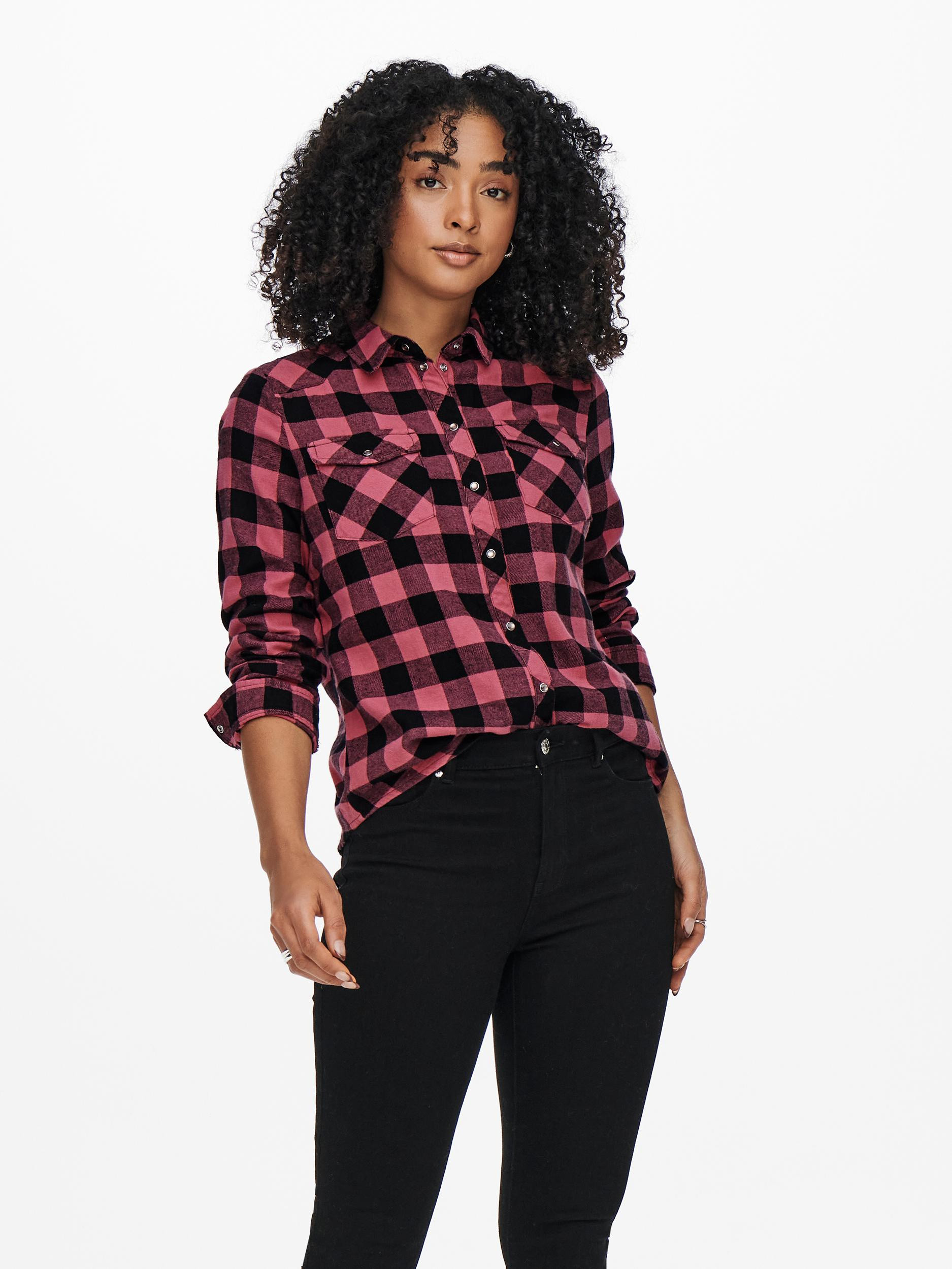 shirt with checked pattern, Dark Pink, large image number 4