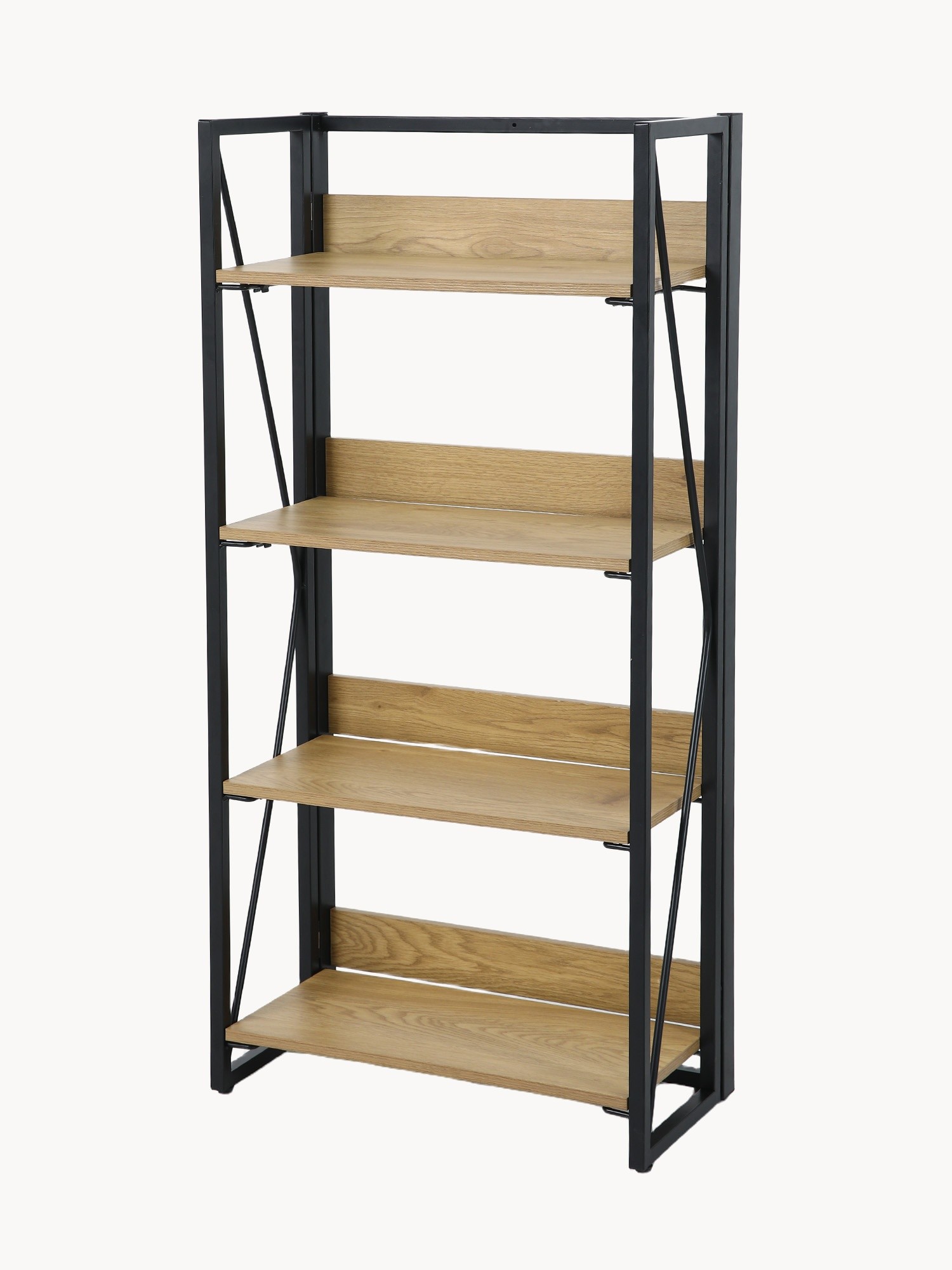 Nordic folding shelf with shelves, Natural, large image number 0