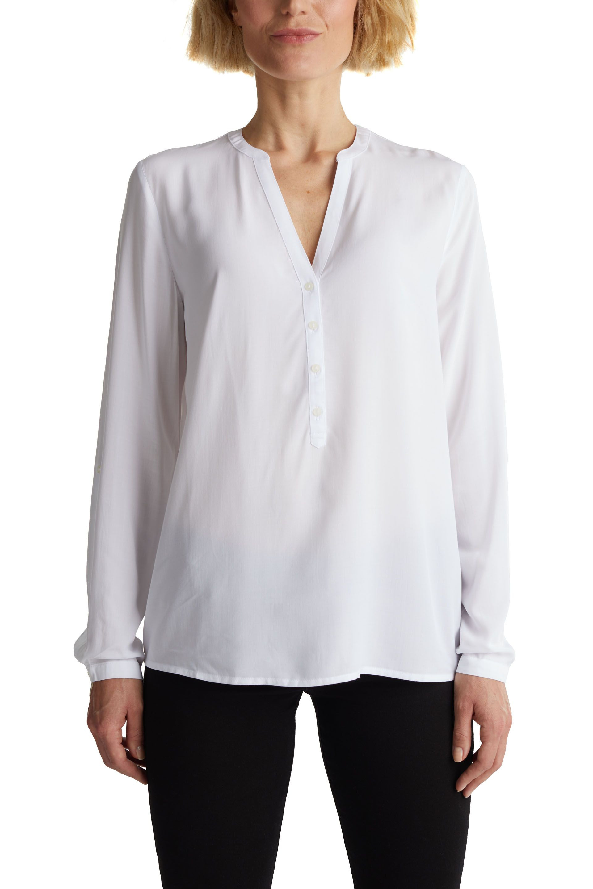 Blusa con maniche regolabili, Bianco, large image number 1