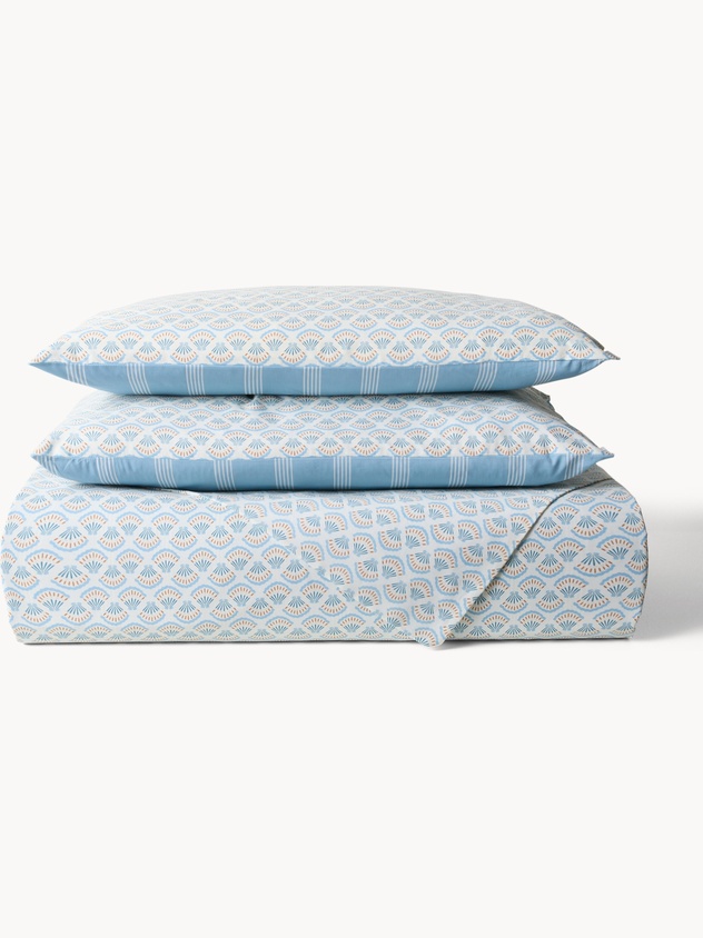 Printed Cotton Percale Duvet Cover Set - Introductory Price