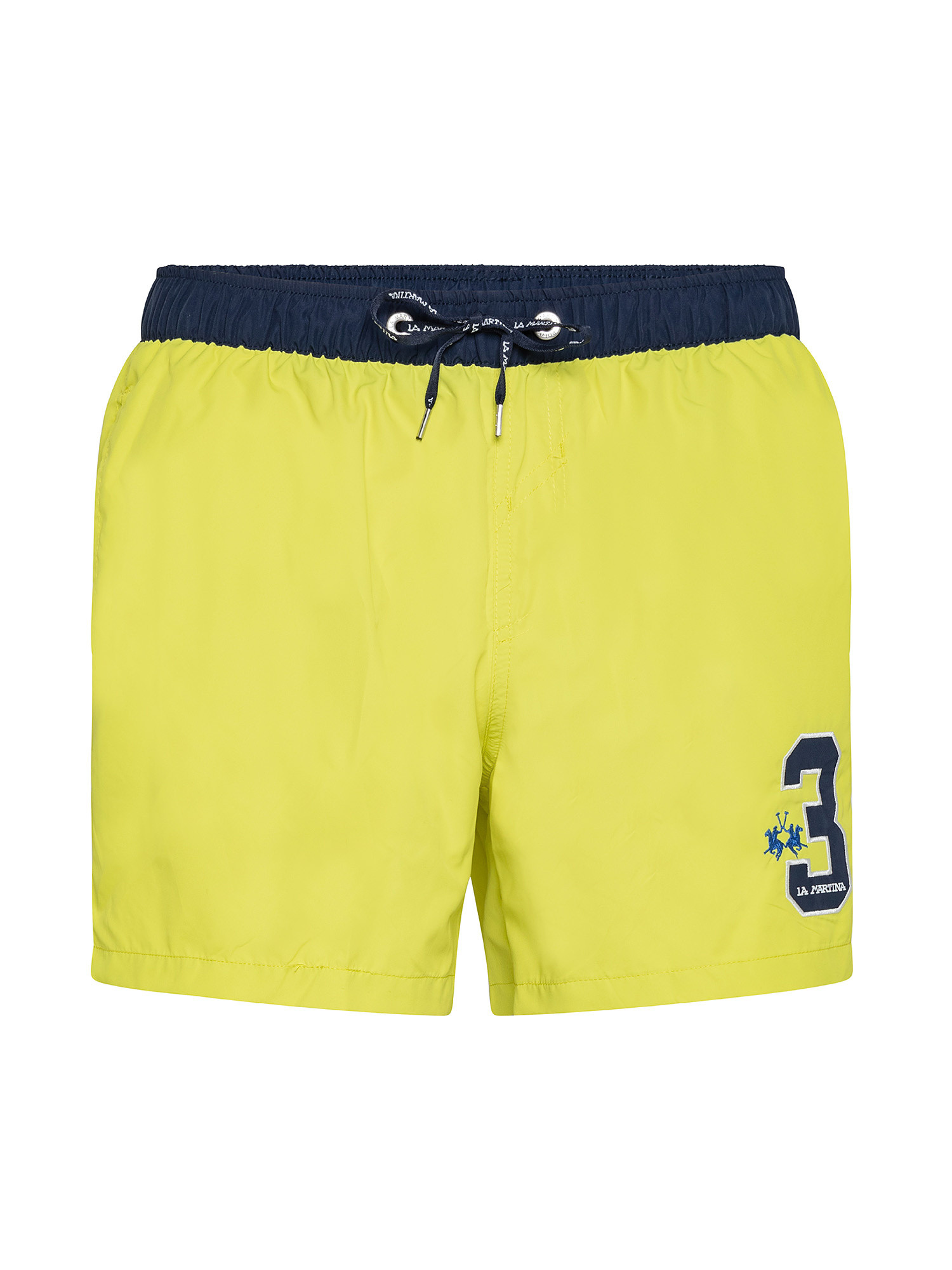 Nylon swim shorts with regular fit drawstring, Yellow, large image number 0