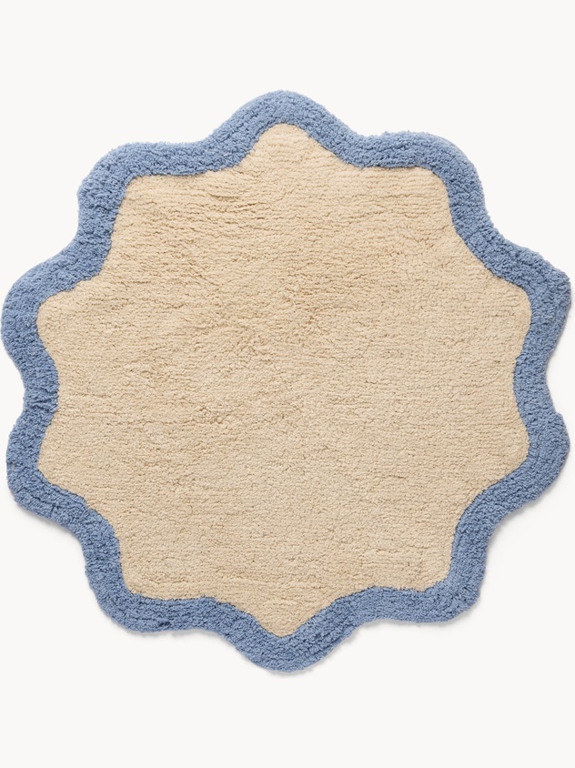 Round tufted cotton bath mat