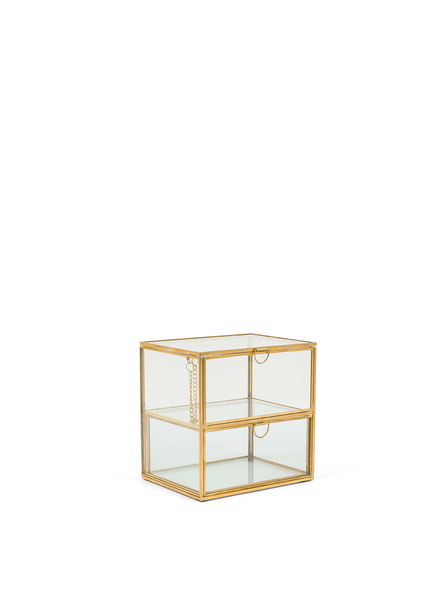 Two-tier jewelery box with golden edges, Transparent, large image number 0