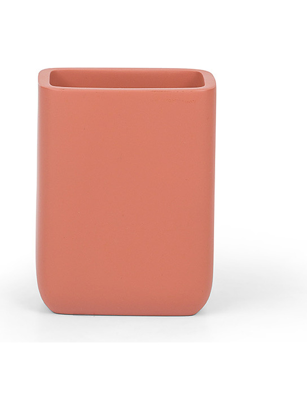 Solid color polyresin toothbrush holder