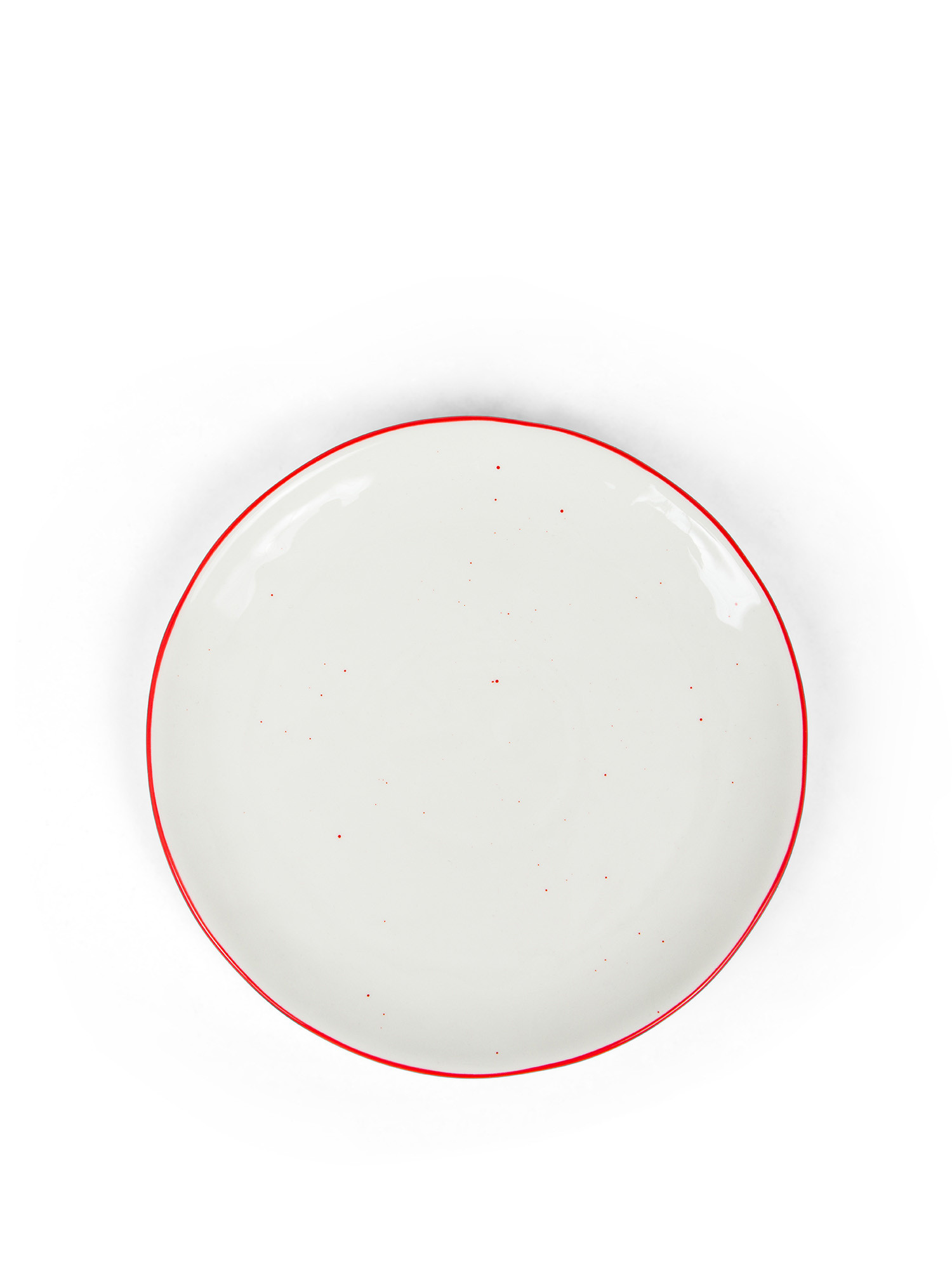 Piatto frutta in porcellana Ginevra, Bianco/Rosso, large image number 0