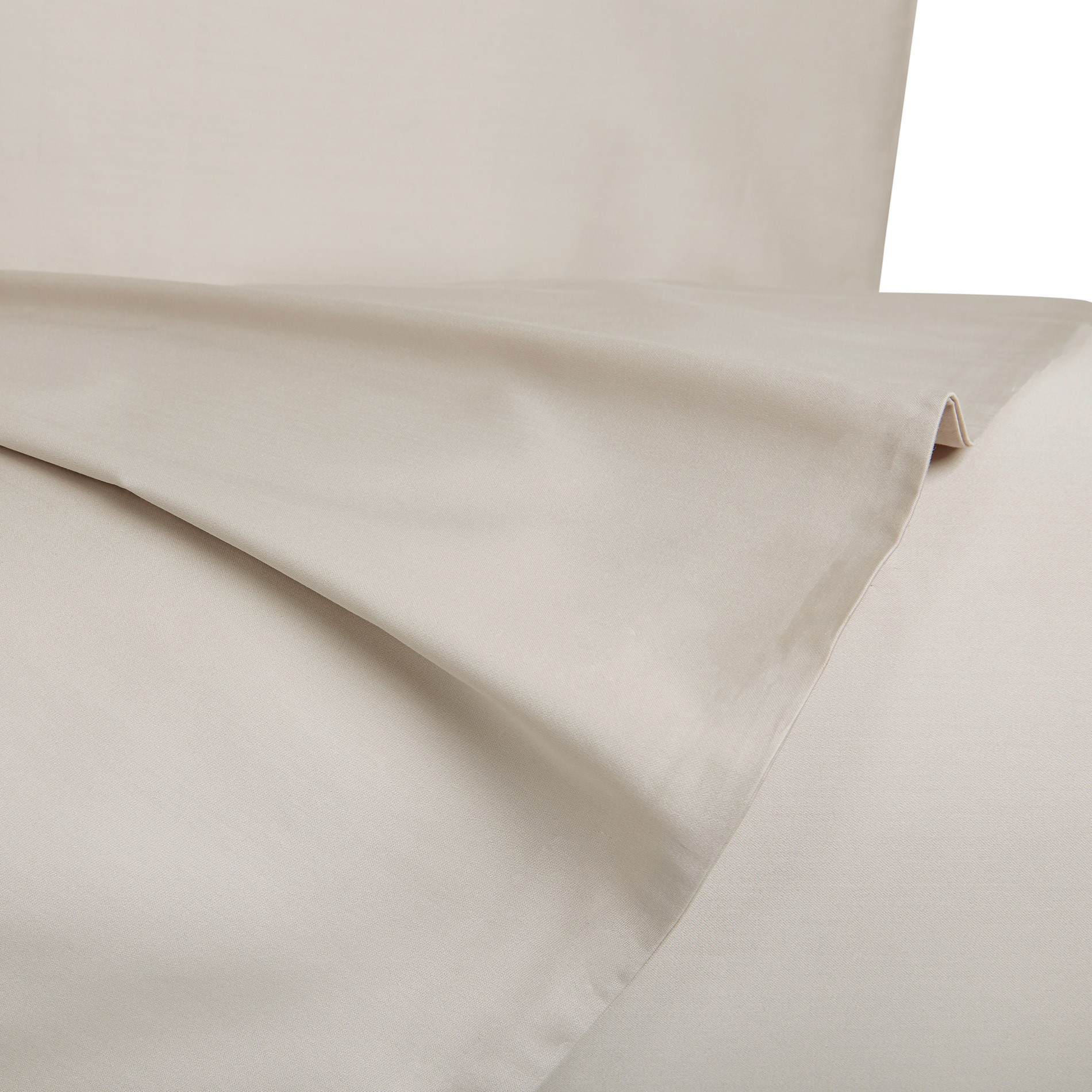 Zefiro bed linen set in 100% cotton satin, Greige, large image number 1