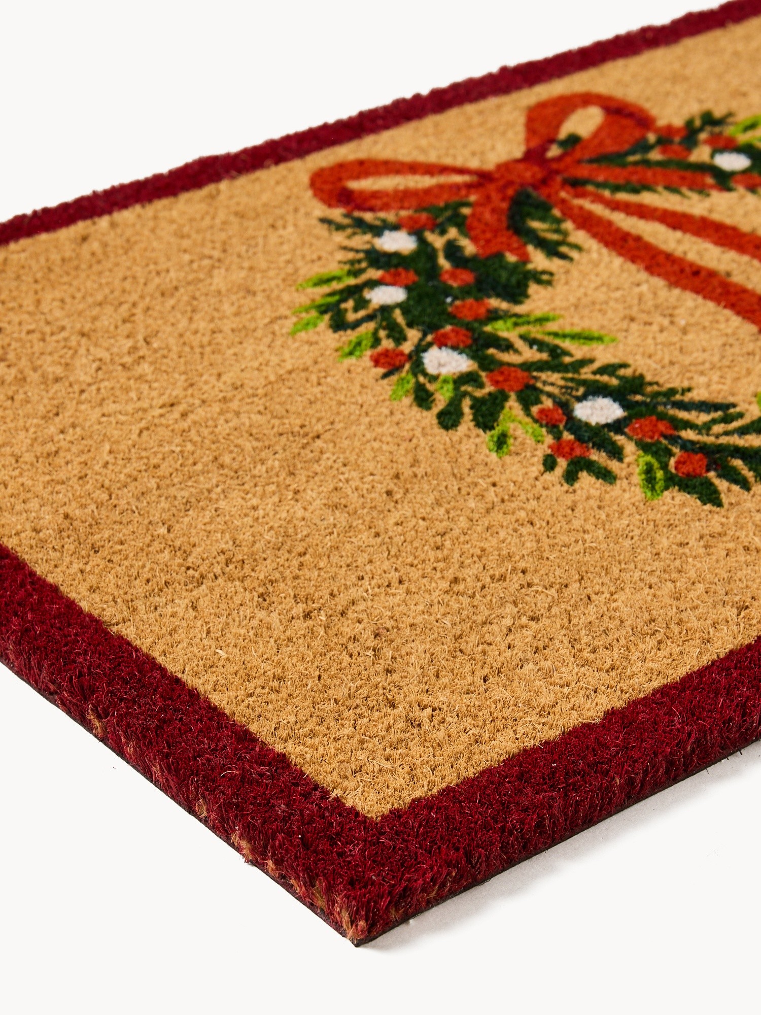Doormat with Christmas wreath print, Multicolor, large image number 1