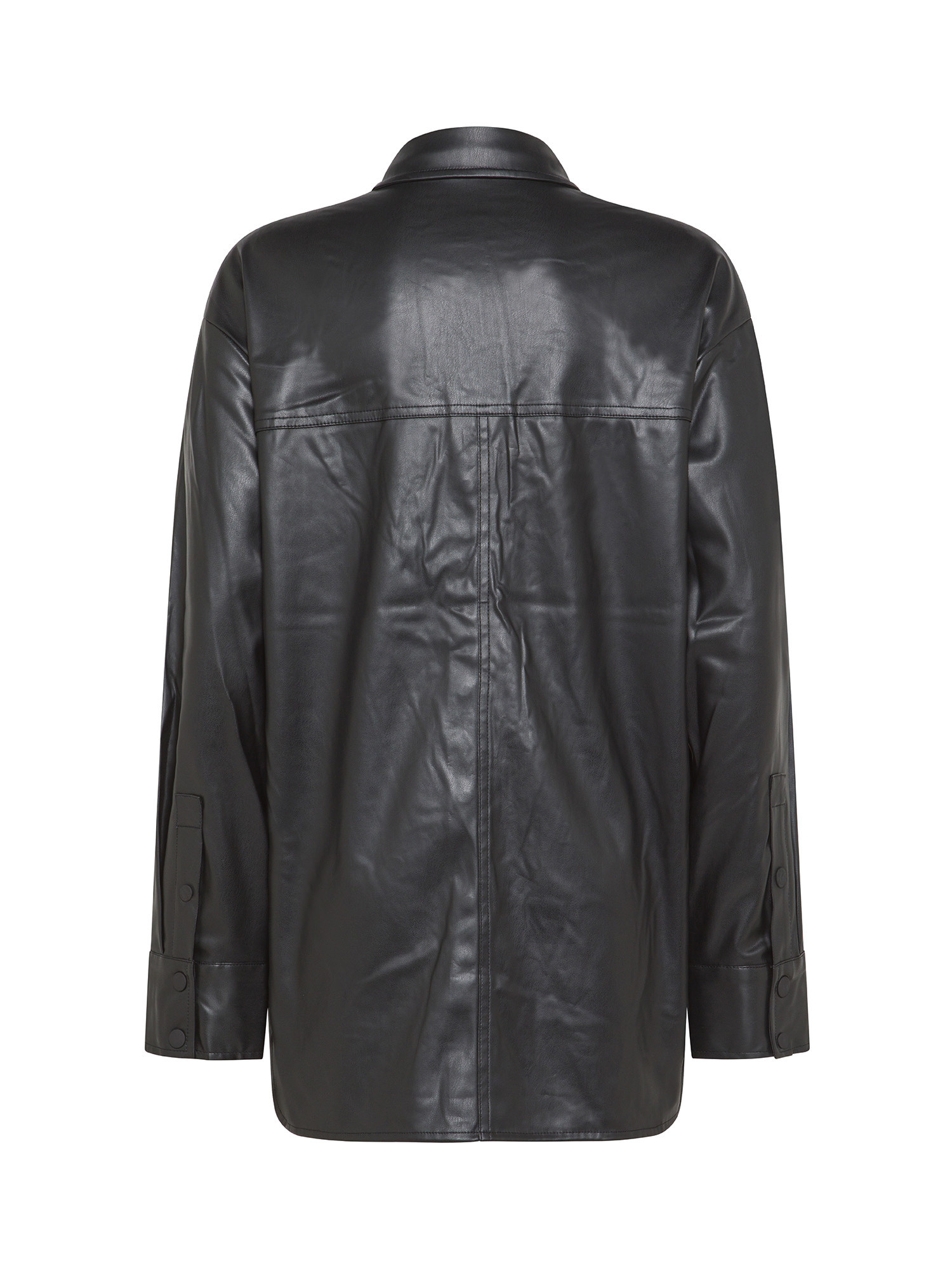 Faux leather shirt, Black, large image number 1