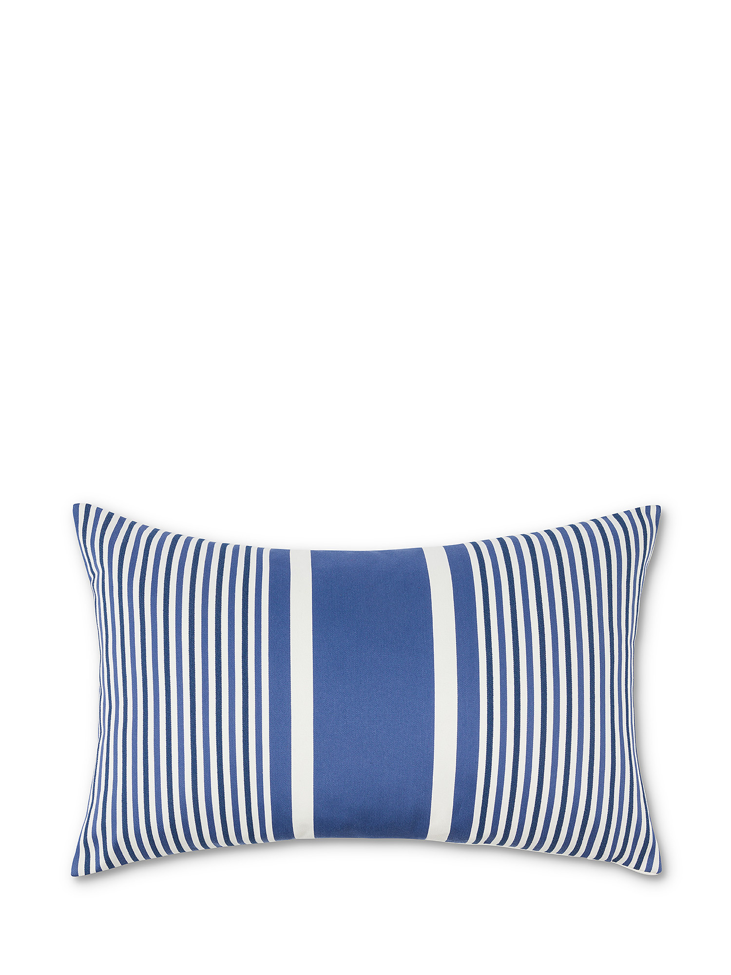 Multi-lined fabric cushion 35x55cm, Blue, large image number 0