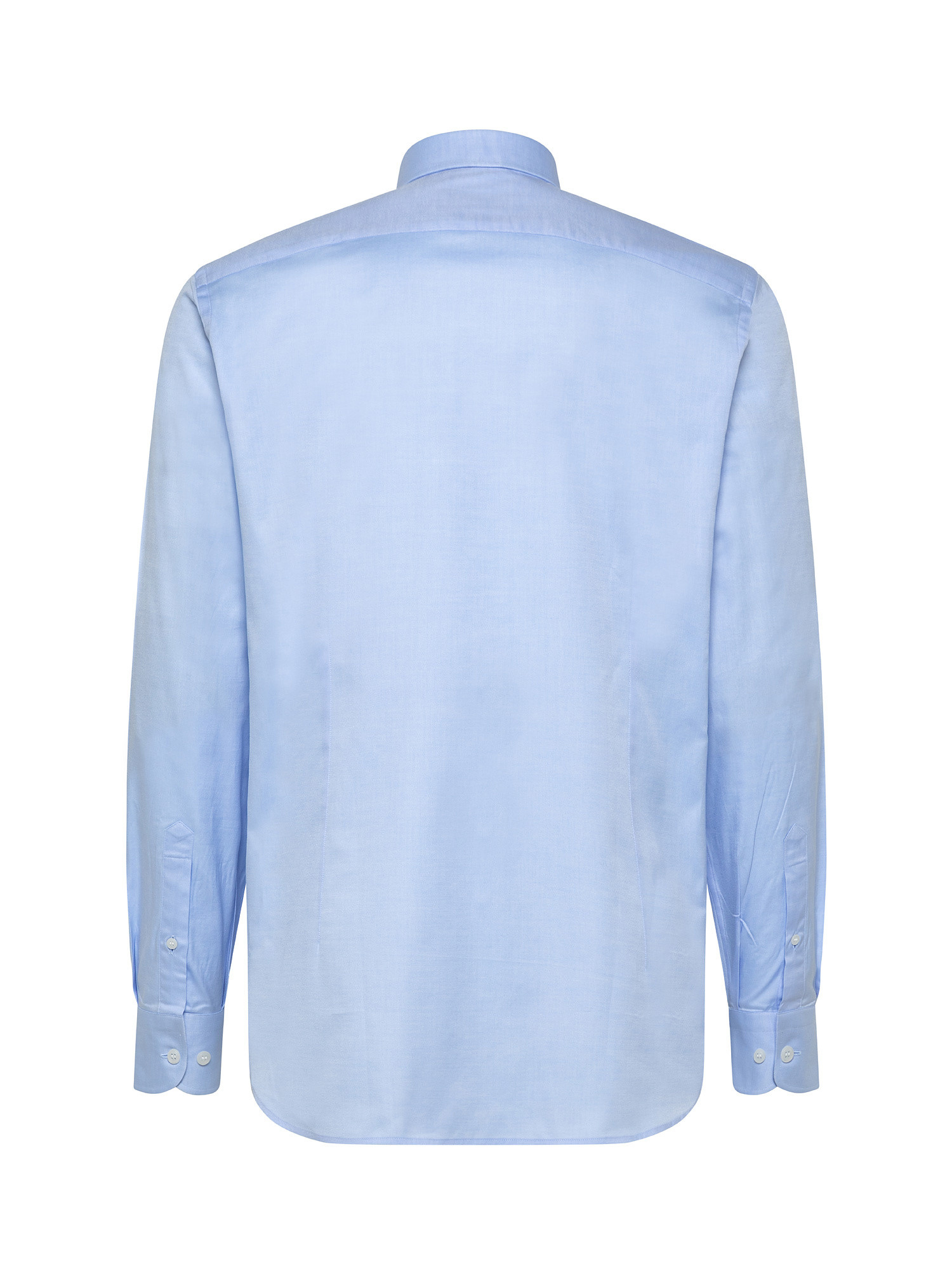 Camicia slim fit in twill di cotone, Azzurro, large image number 1