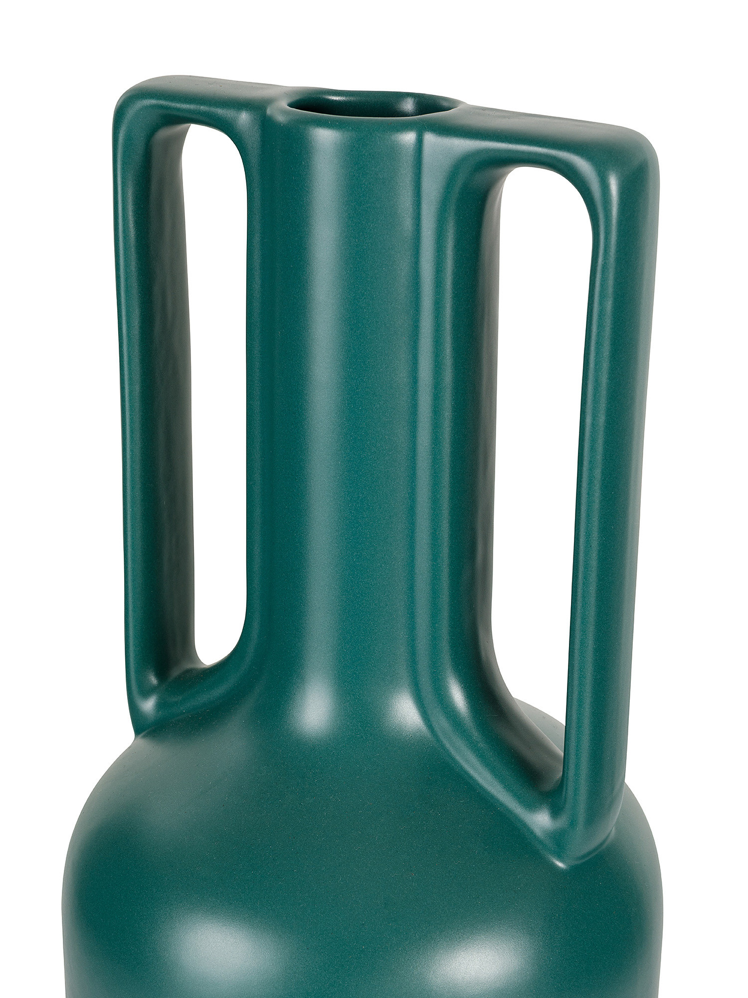 Portuguese handcrafted ceramic vase, Dark Green, large image number 1