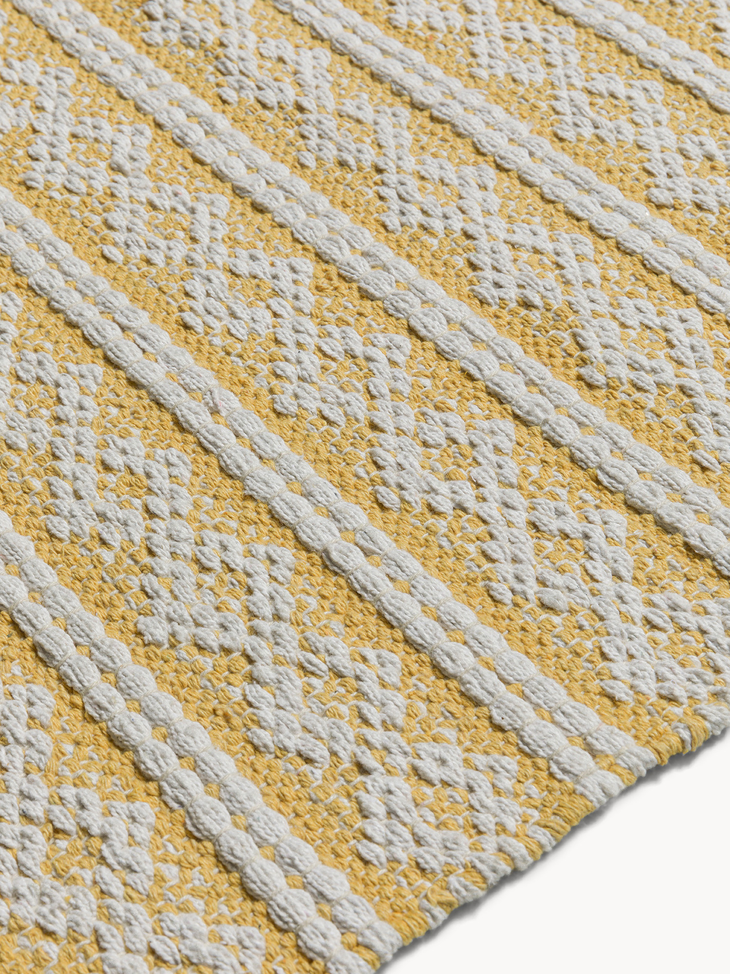 Tappeto da cucina geometrico in cotone, Giallo, large image number 1