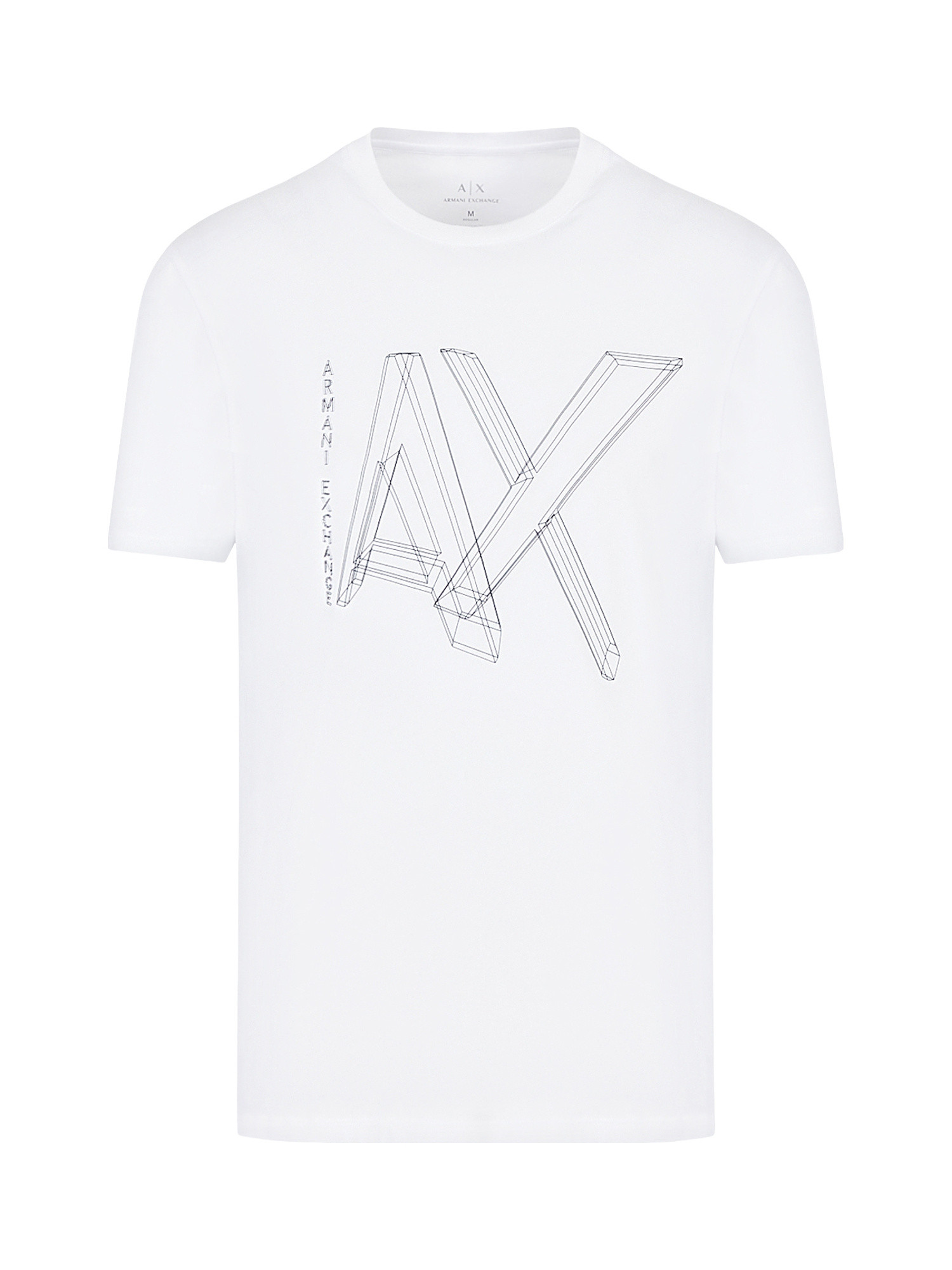 Armani Exchange - Regular fit cotton T-shirt with logo, White, large image number 0