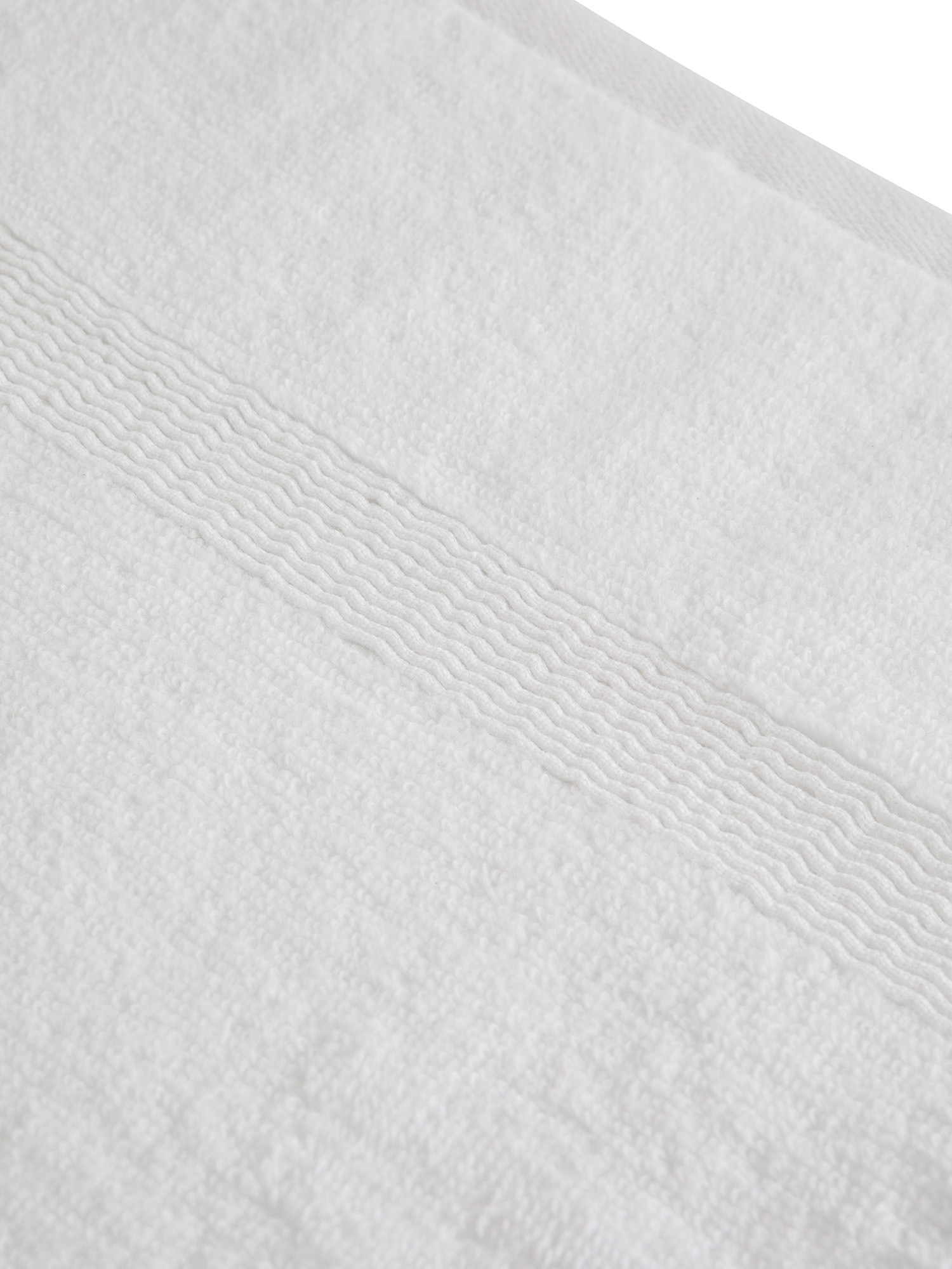 Asciugamano in spugna di puro cotone tinta unita ultra soffice, Bianco, large image number 2