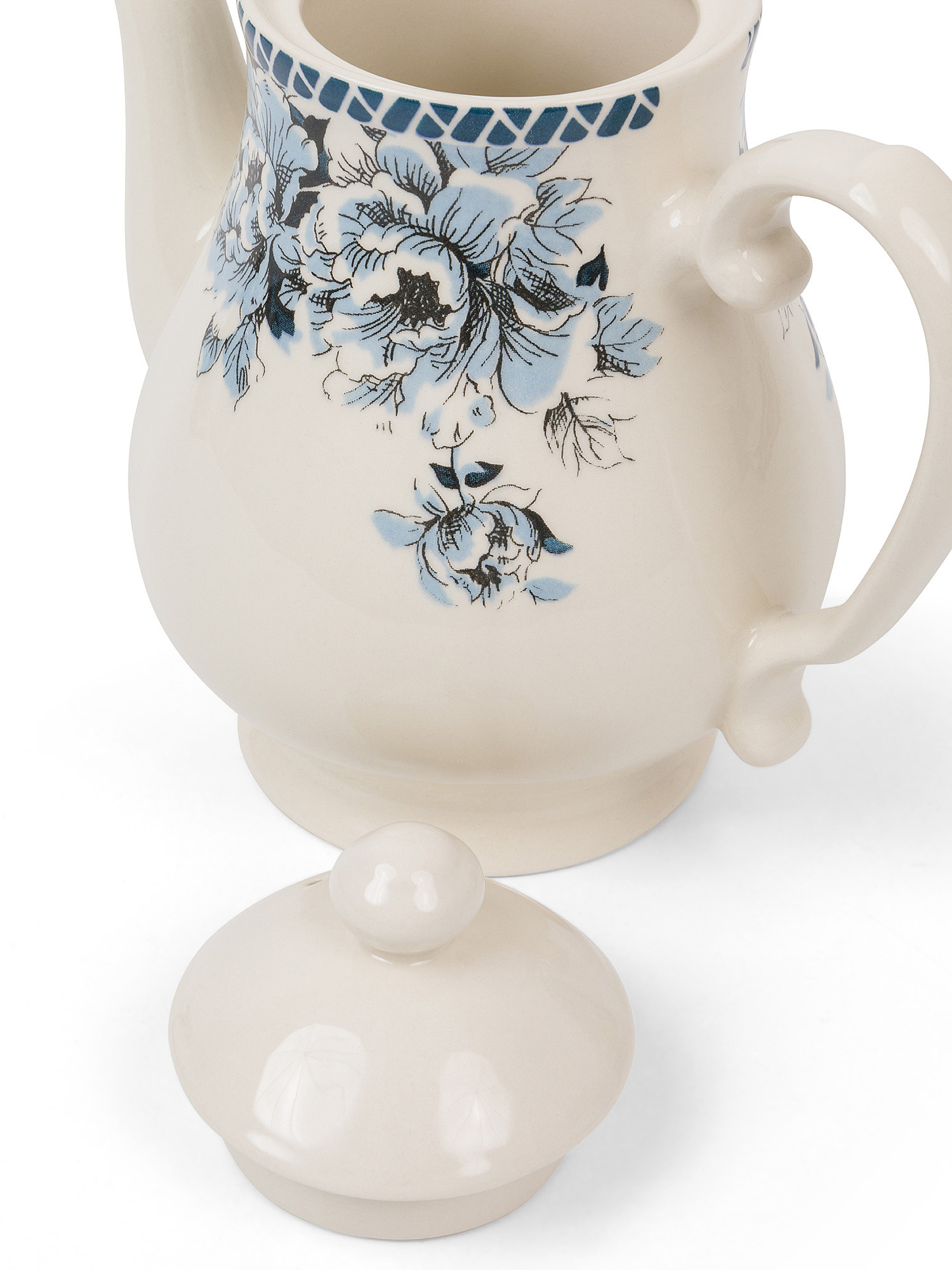 Vintage Garden ceramic teapot, White, large image number 1