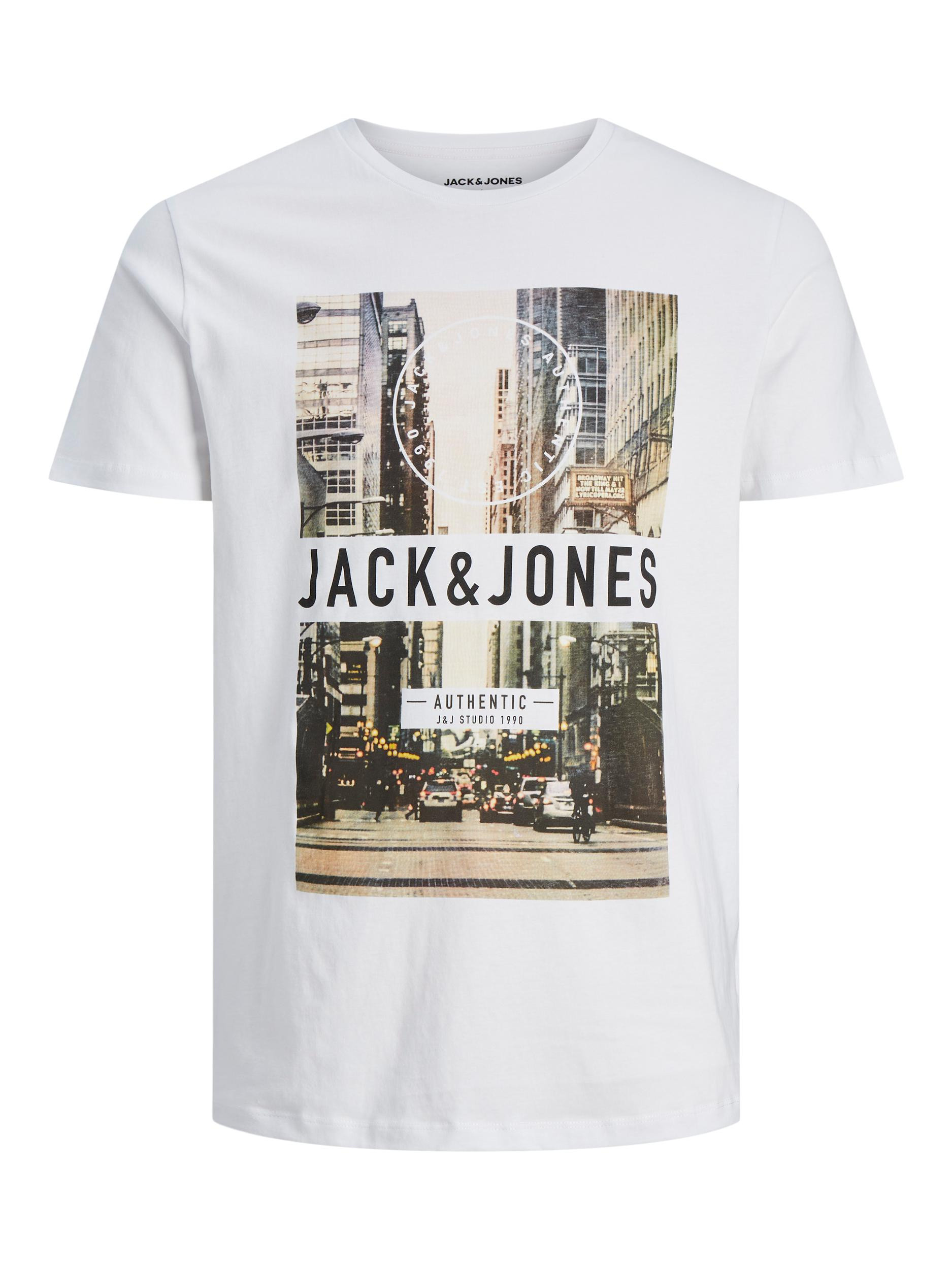 Jack & Jones -T-shirt in cotone con stampa, Bianco, large image number 0