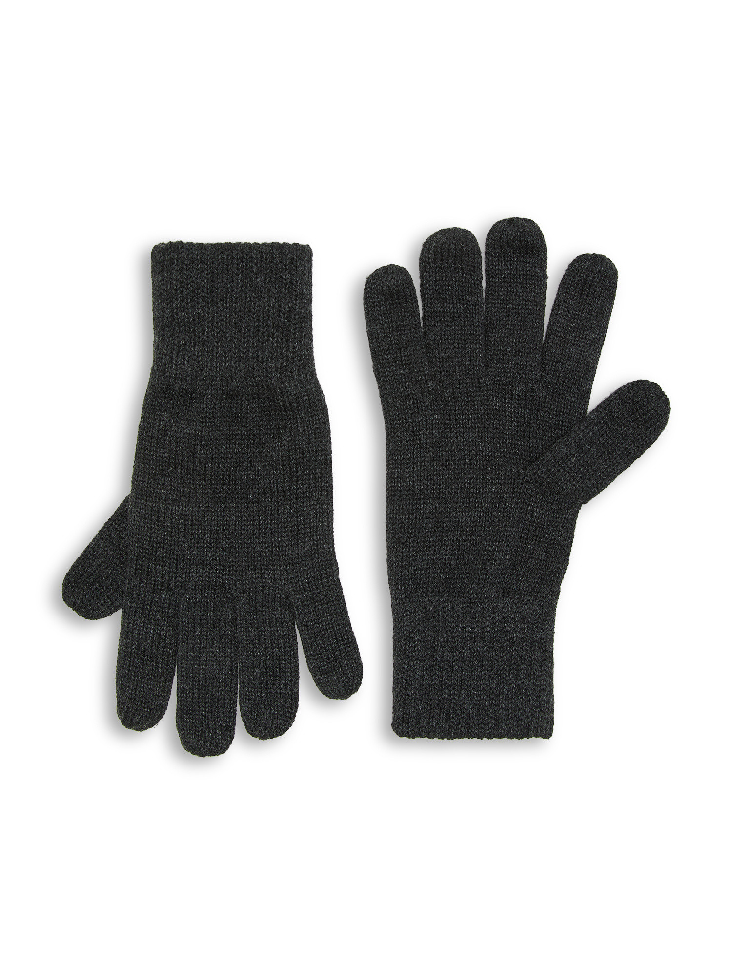 Luca D'Altieri - Basic knitted gloves, Anthracite, large image number 0