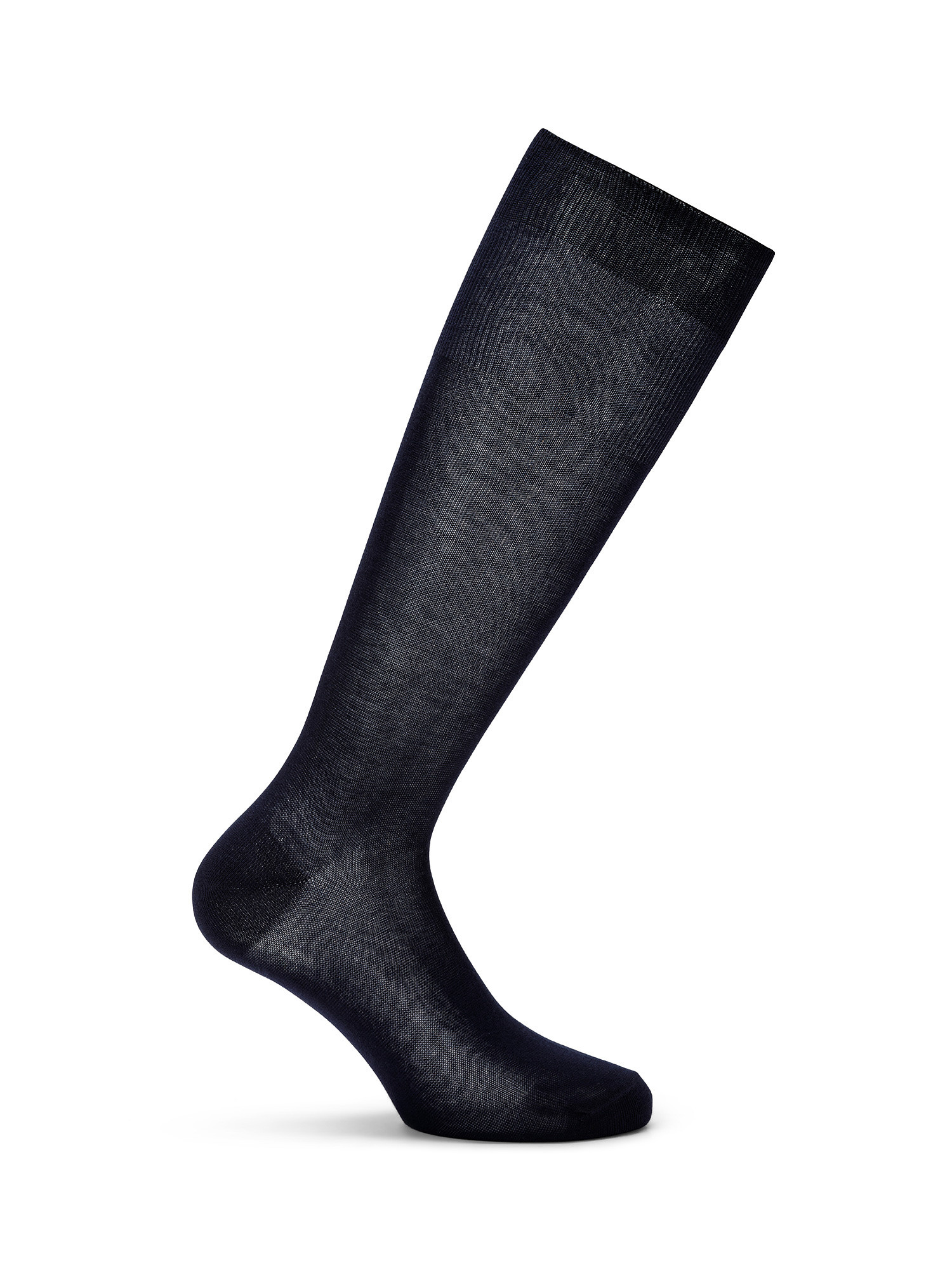 Set of 2 solid color supima cotton long socks, Blue, large image number 1