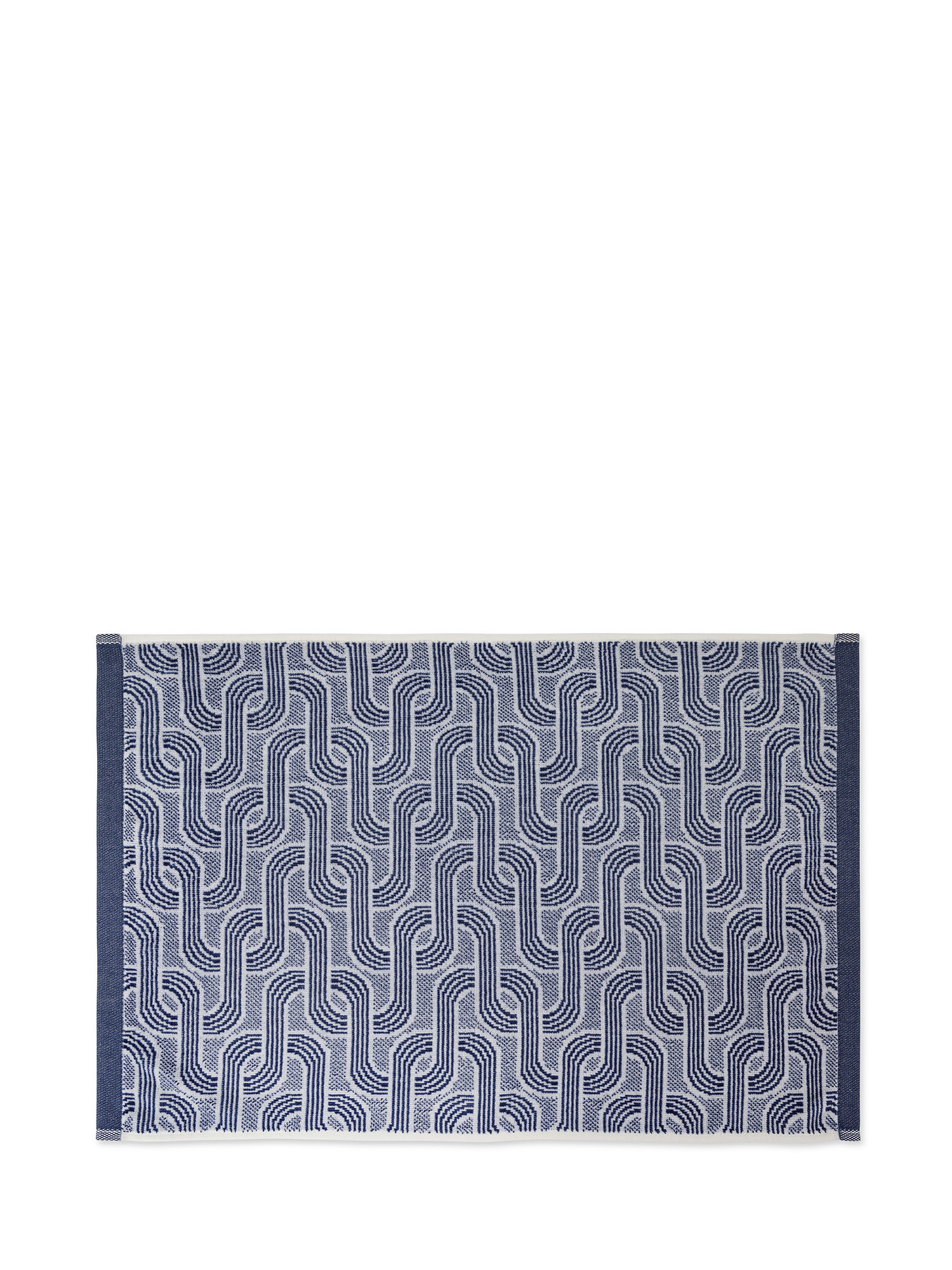 Asciugamano cotone velour motivo catene, Blu, large image number 1