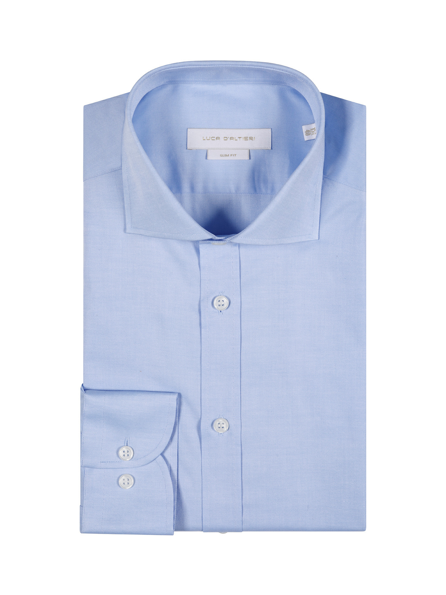 Camicia slim fit in twill di cotone, Azzurro, large image number 2