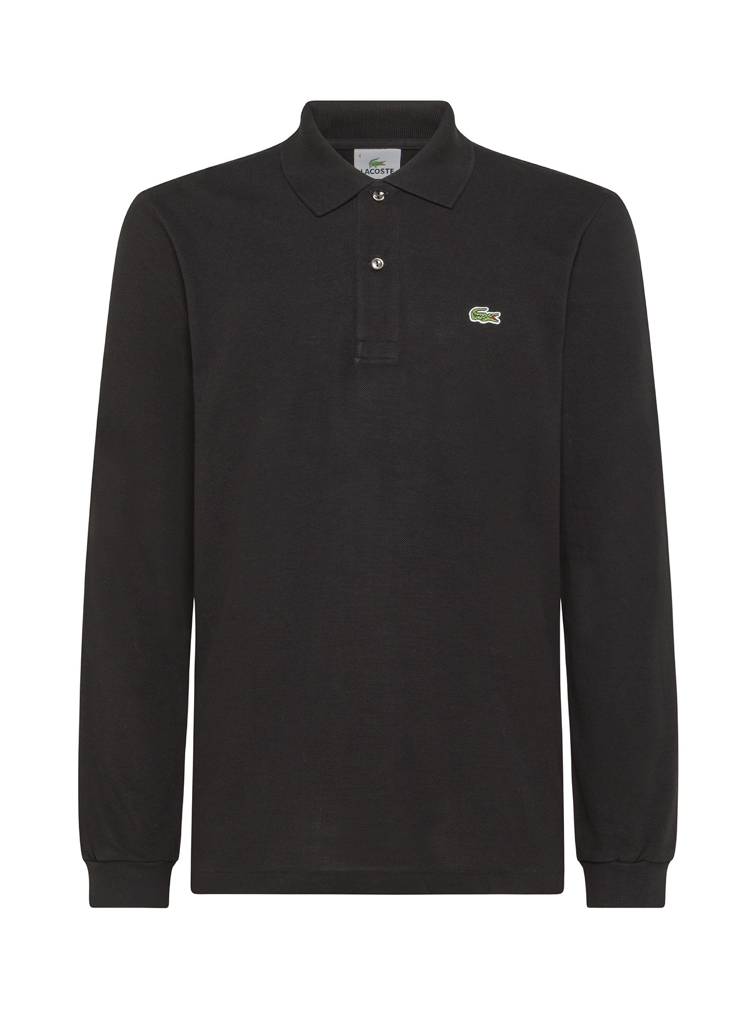 Lacoste - Classic cut polo shirt with long sleeves petit piqué, Black, large image number 0