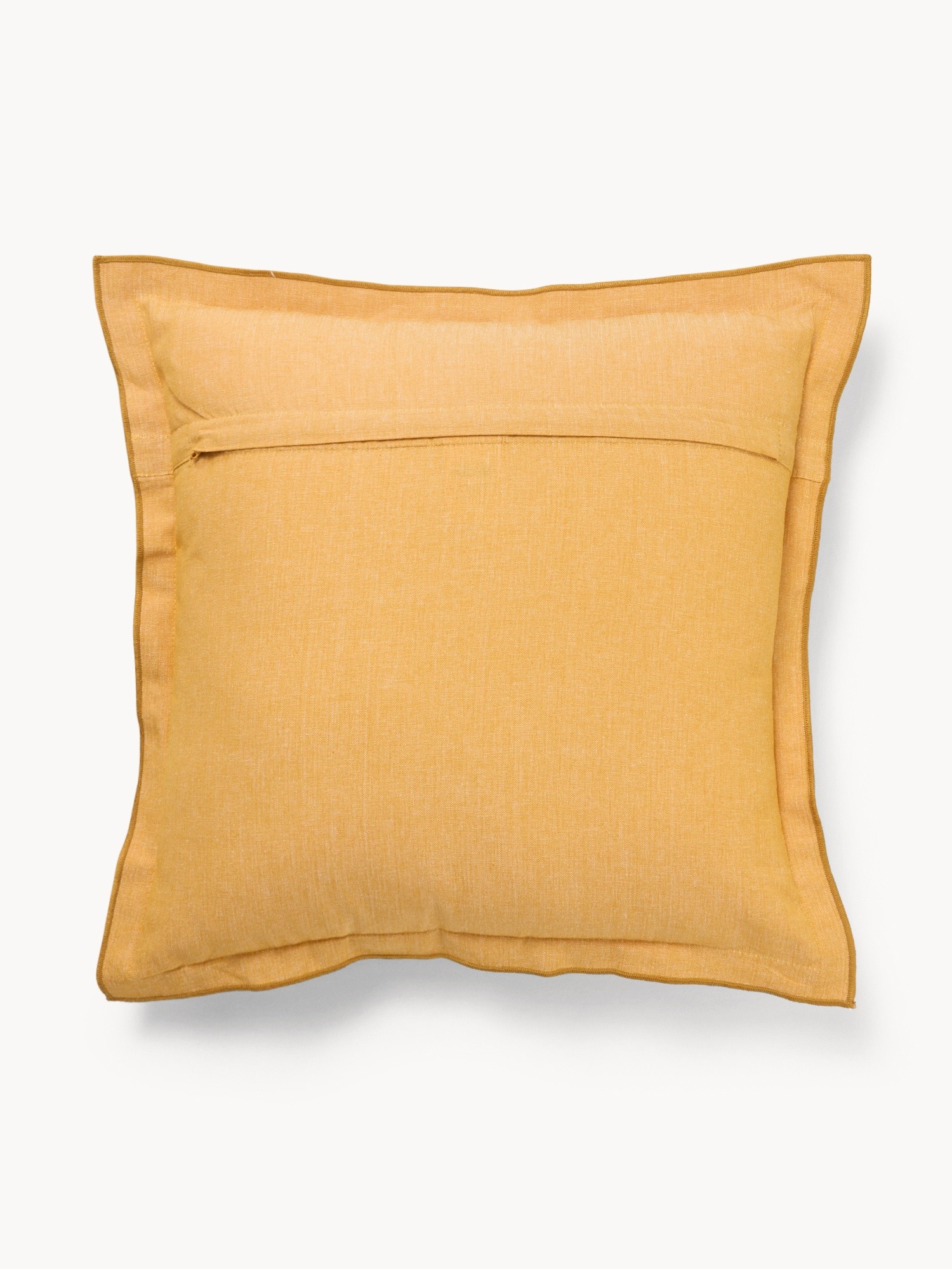 Chambray Cotton Pillow 45x45cm - Introductory Price, Yellow, large image number 1