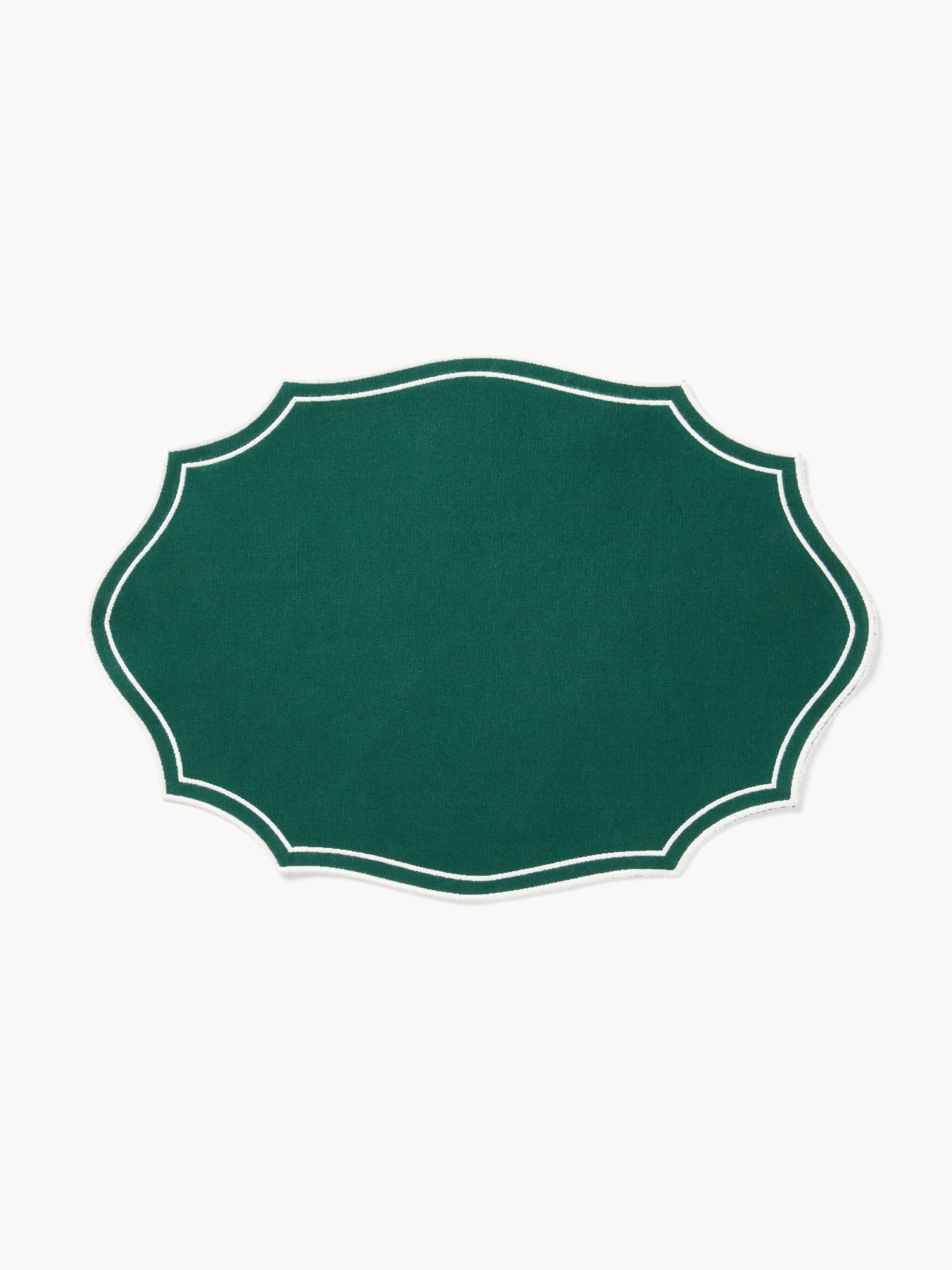 Pure cotton shaped placemat, Green, large image number 0