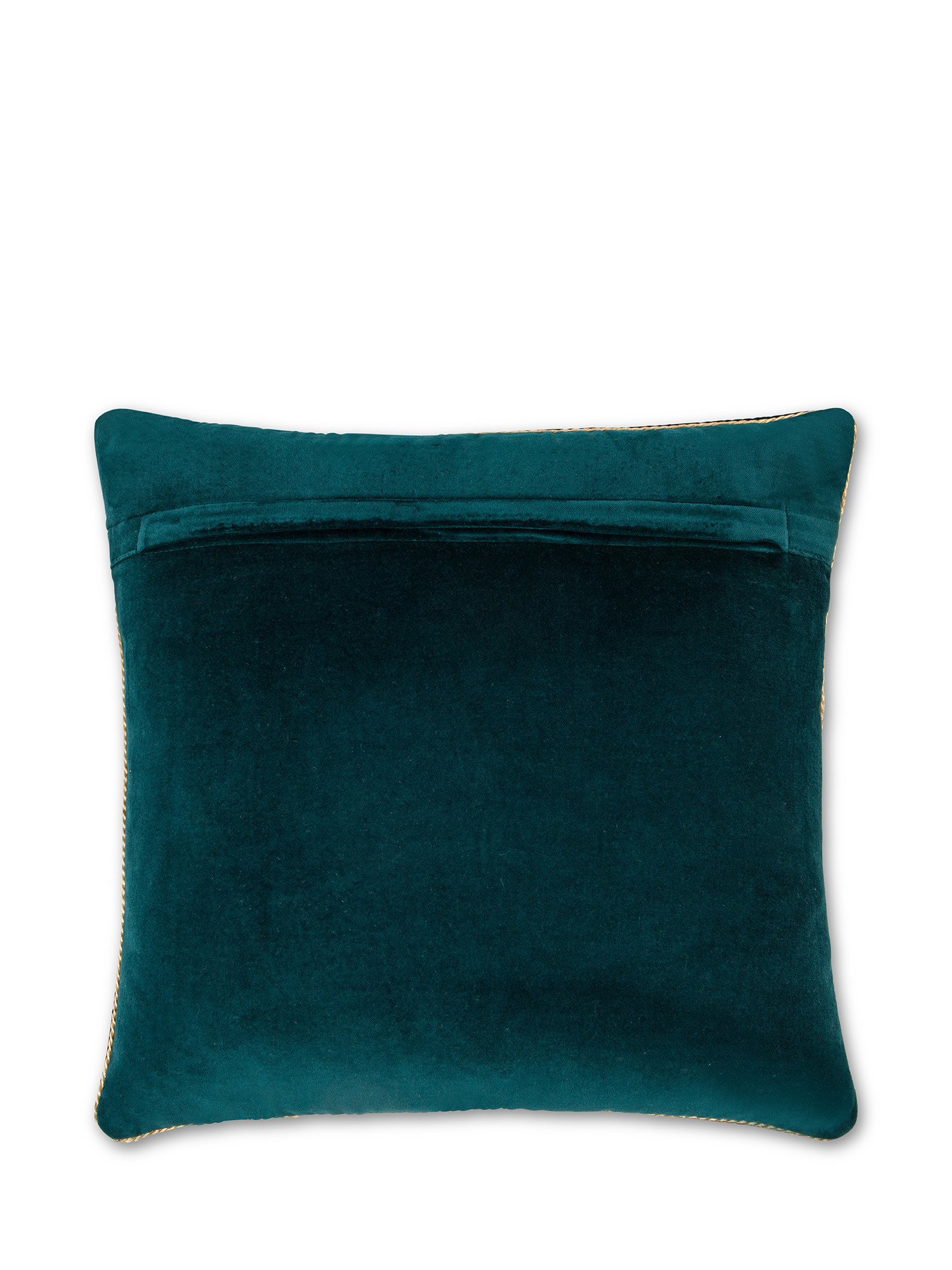 Cuscino in velluto con piping 45x45cm, Verde, large image number 1