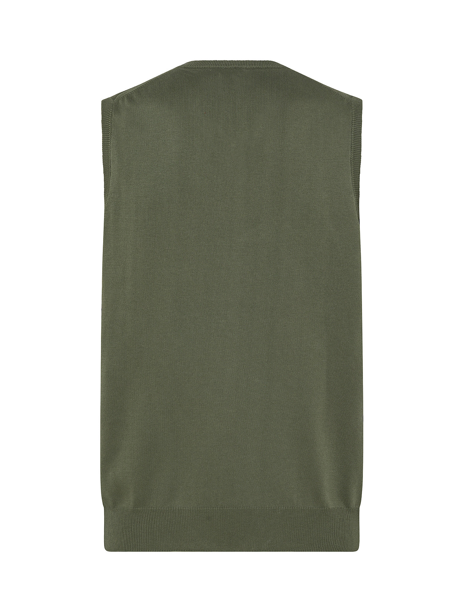 Luca D'Altieri - Extrafine cotton waistcoat, Olive Green, large image number 1