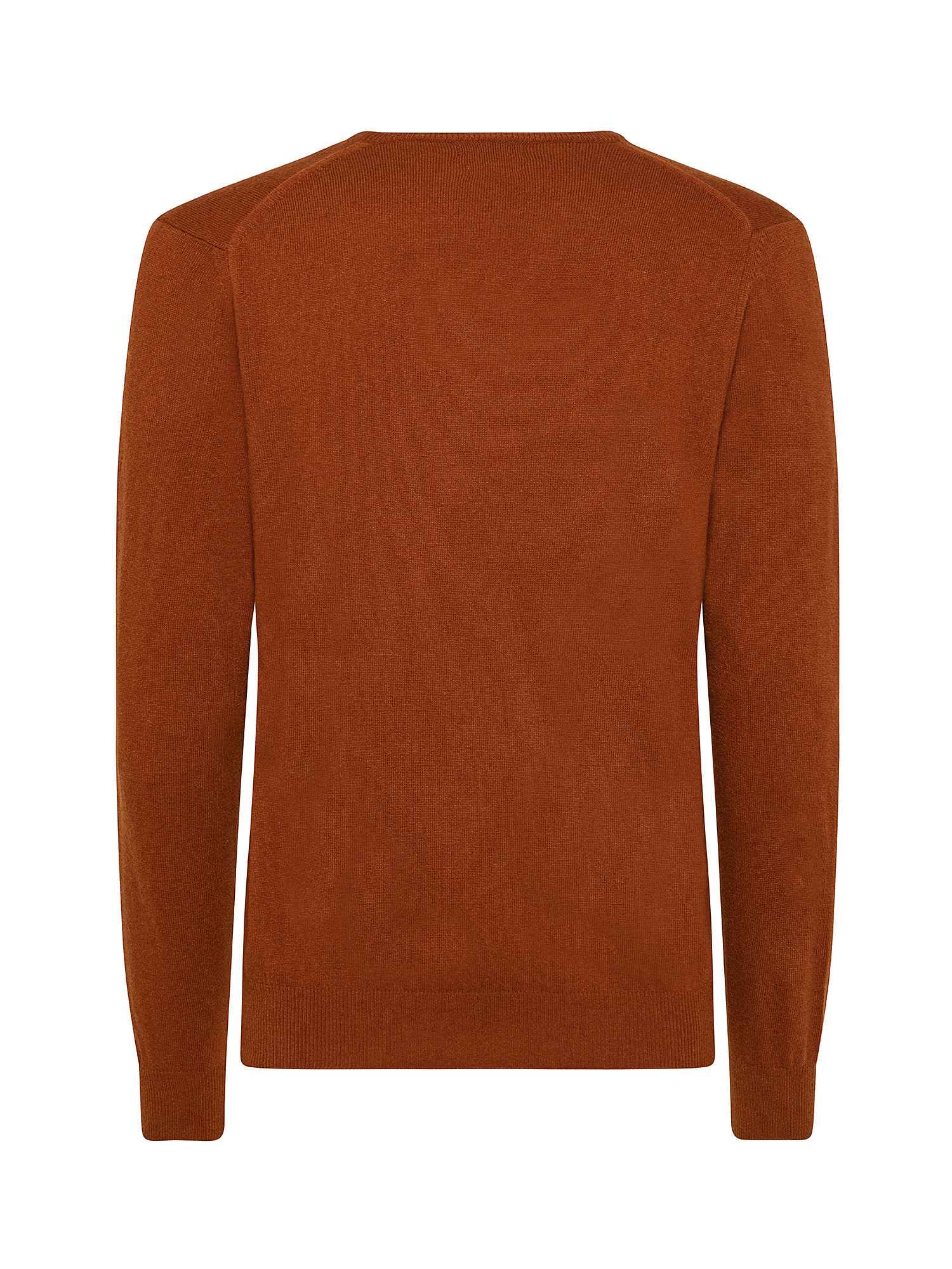 Cashmere Blend V-neck sweater with noble fibers, Copper Brown, large image number 1