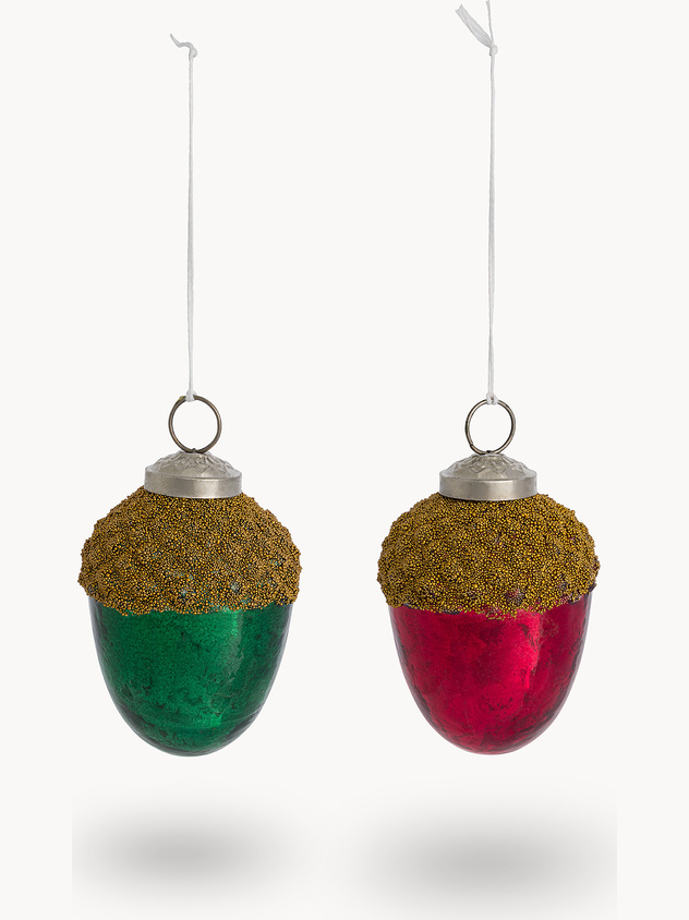 Decorazione in vetro a forma di ghianda