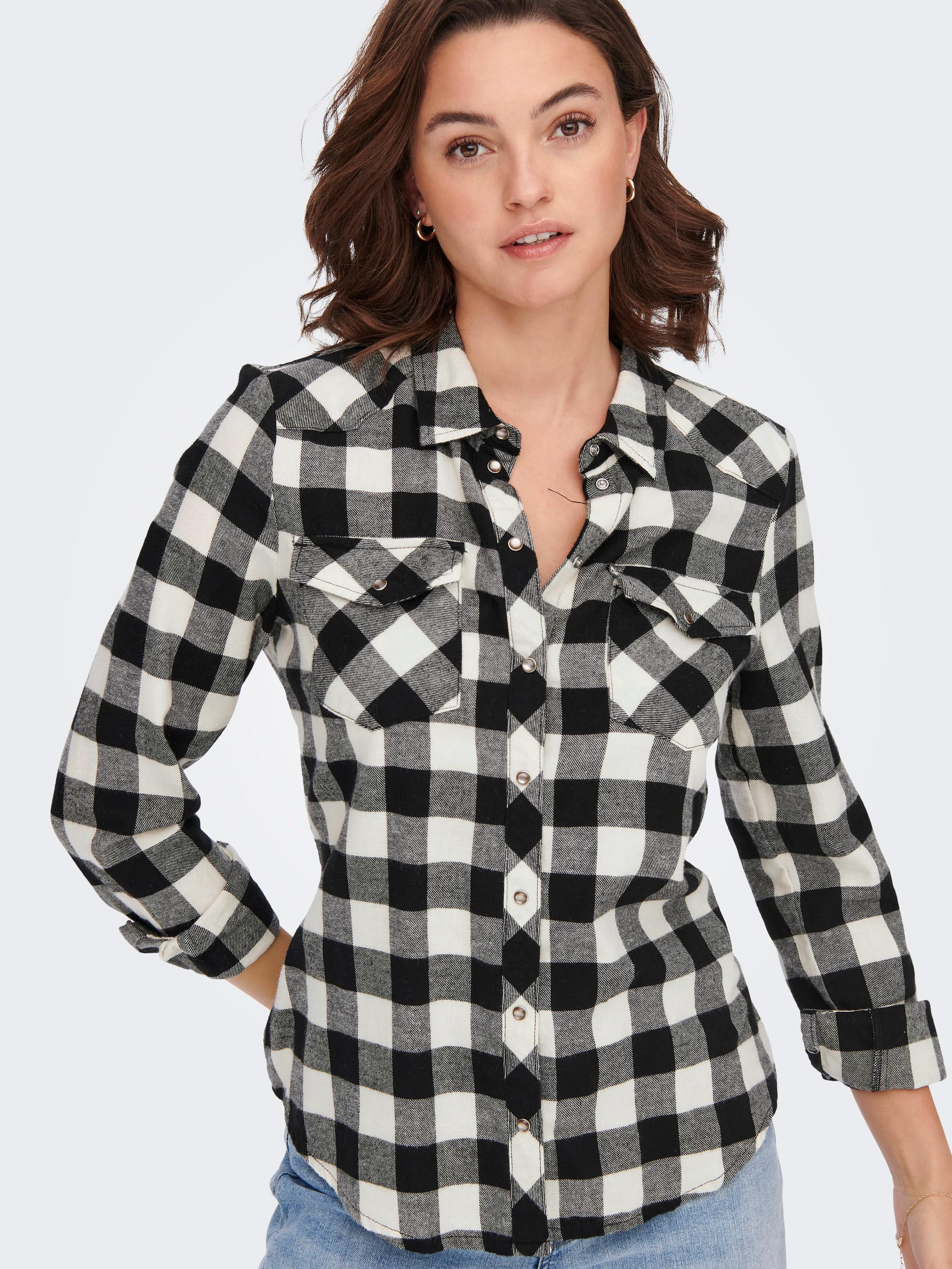 shirt with checked pattern, Black, large image number 2