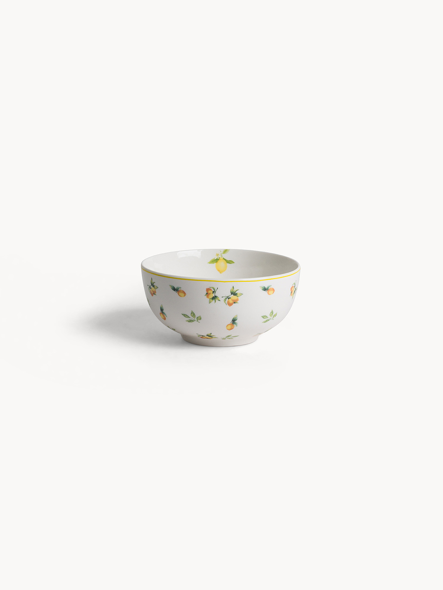 Porcelain bowl with lemon motif, White, large image number 0