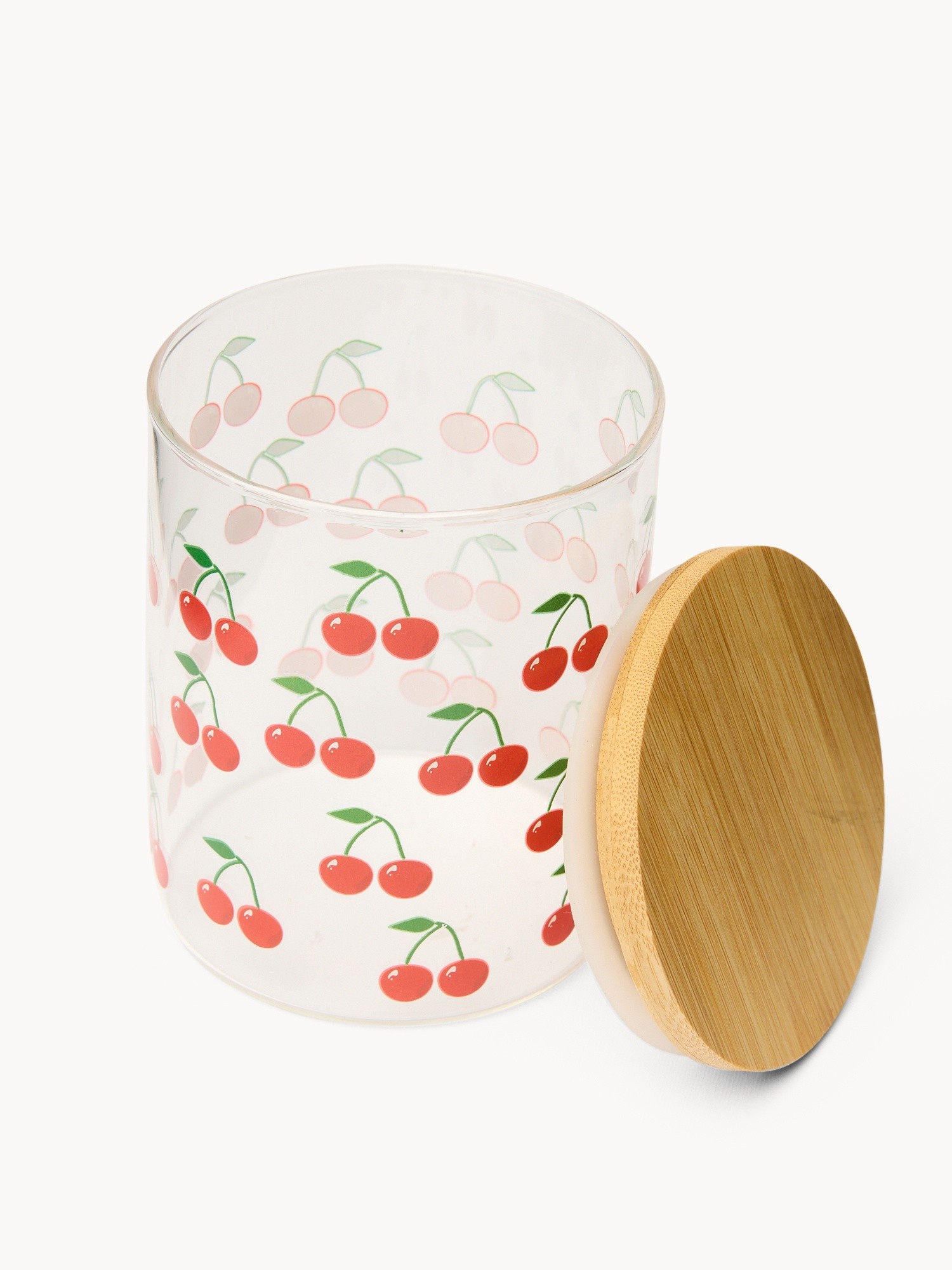 Barattolo in vetro motivo ciliegie - Prezzo di lancio, Trasparente, large image number 1