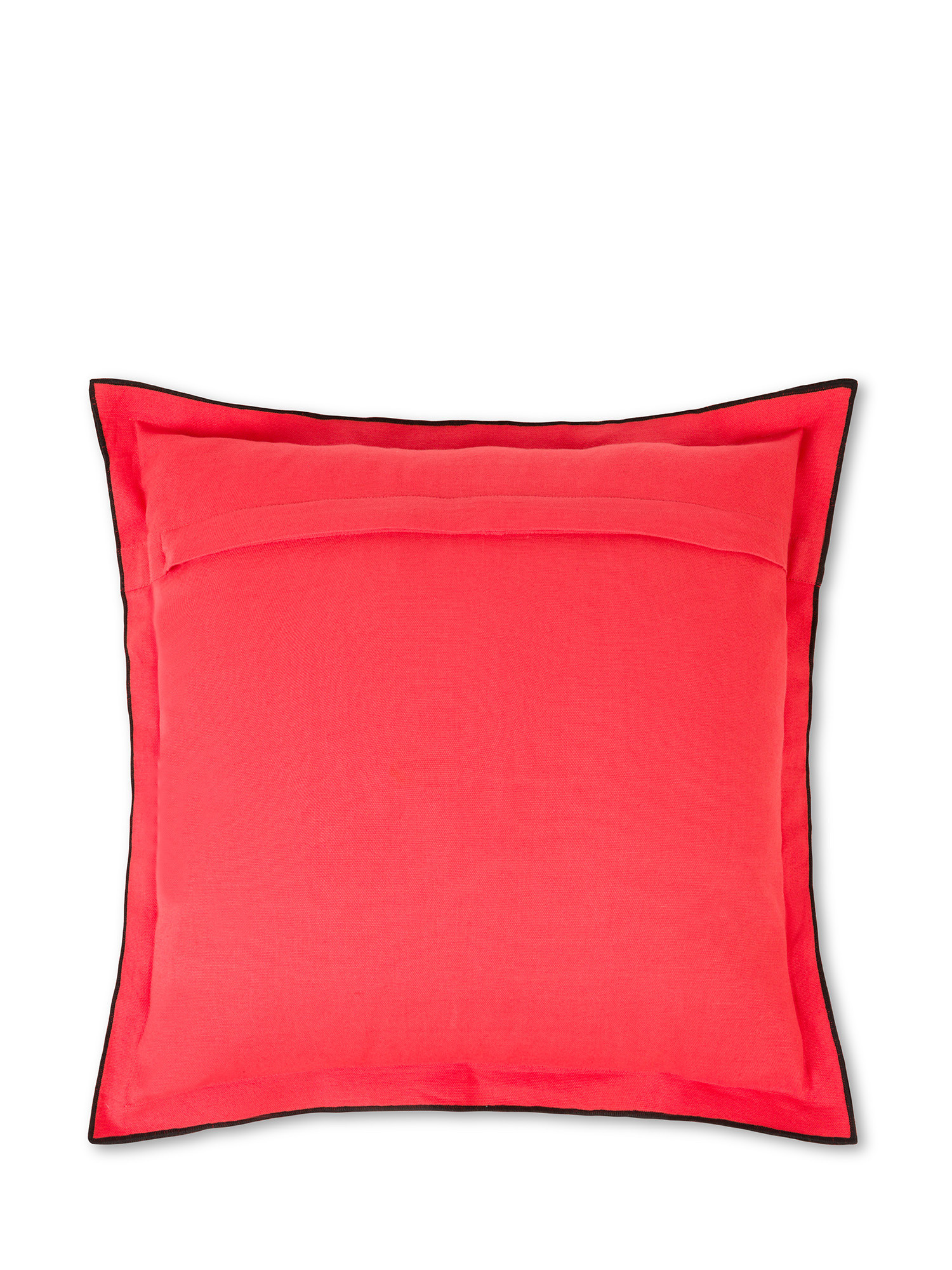Cuscino cotone con bordo overlock 45x45cm, Rosso, large image number 1