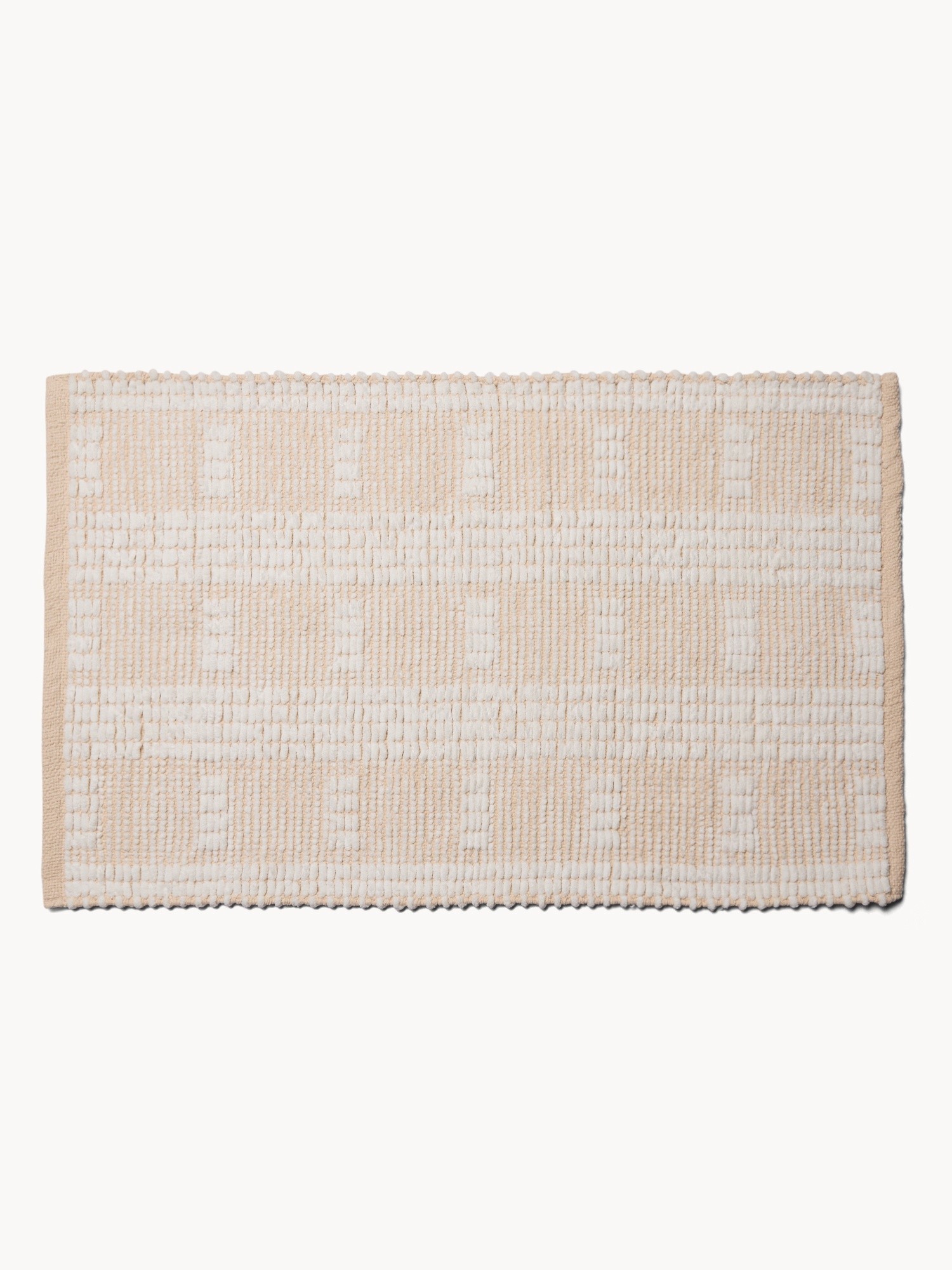 Micro Chenille Bath Mat - Introductory Price, White / Beige, large image number 0