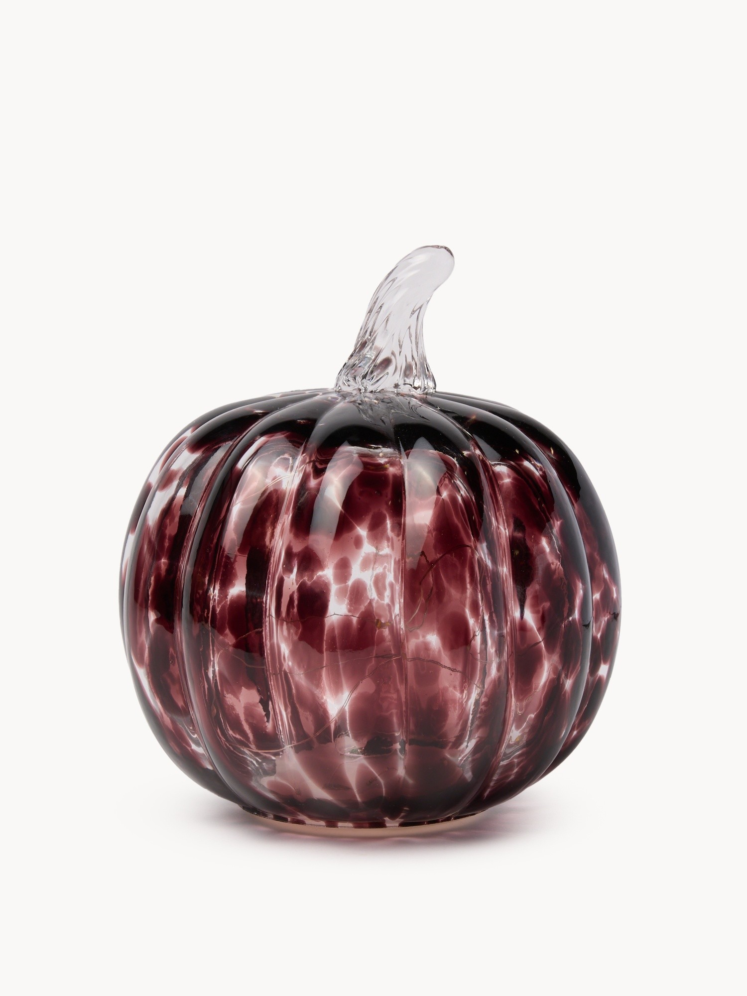 Zucca in vetro colorato in pasta con led, Marrone scuro, large image number 0