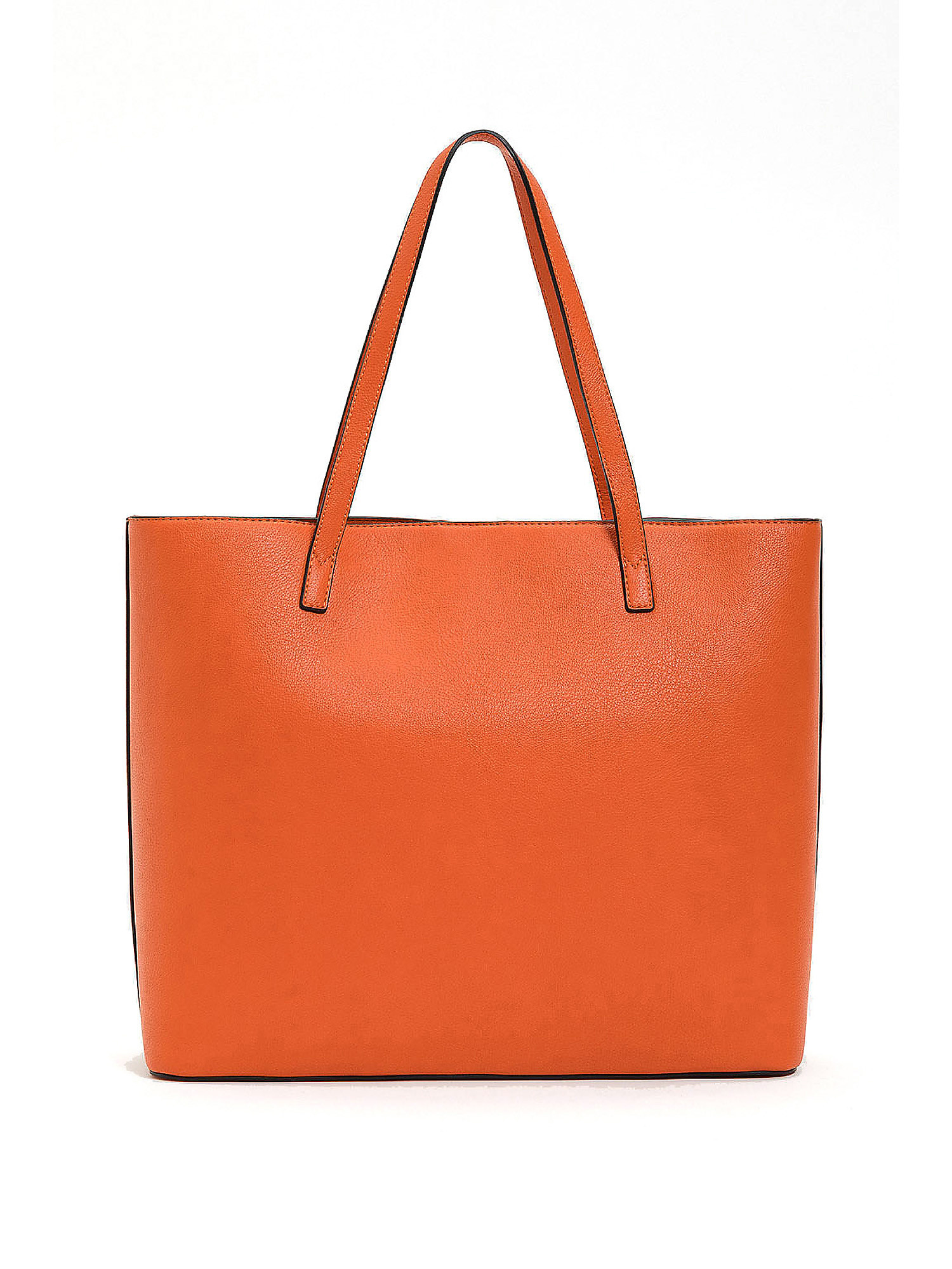 Shopping Bag con nappe, Arancione, large image number 1