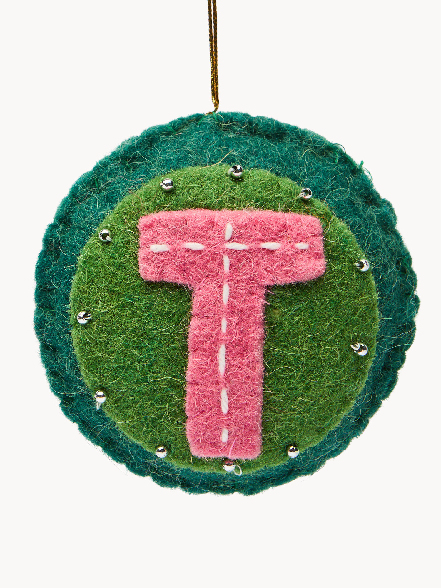 Pallina in feltro lettera T, Multicolor, large image number 1