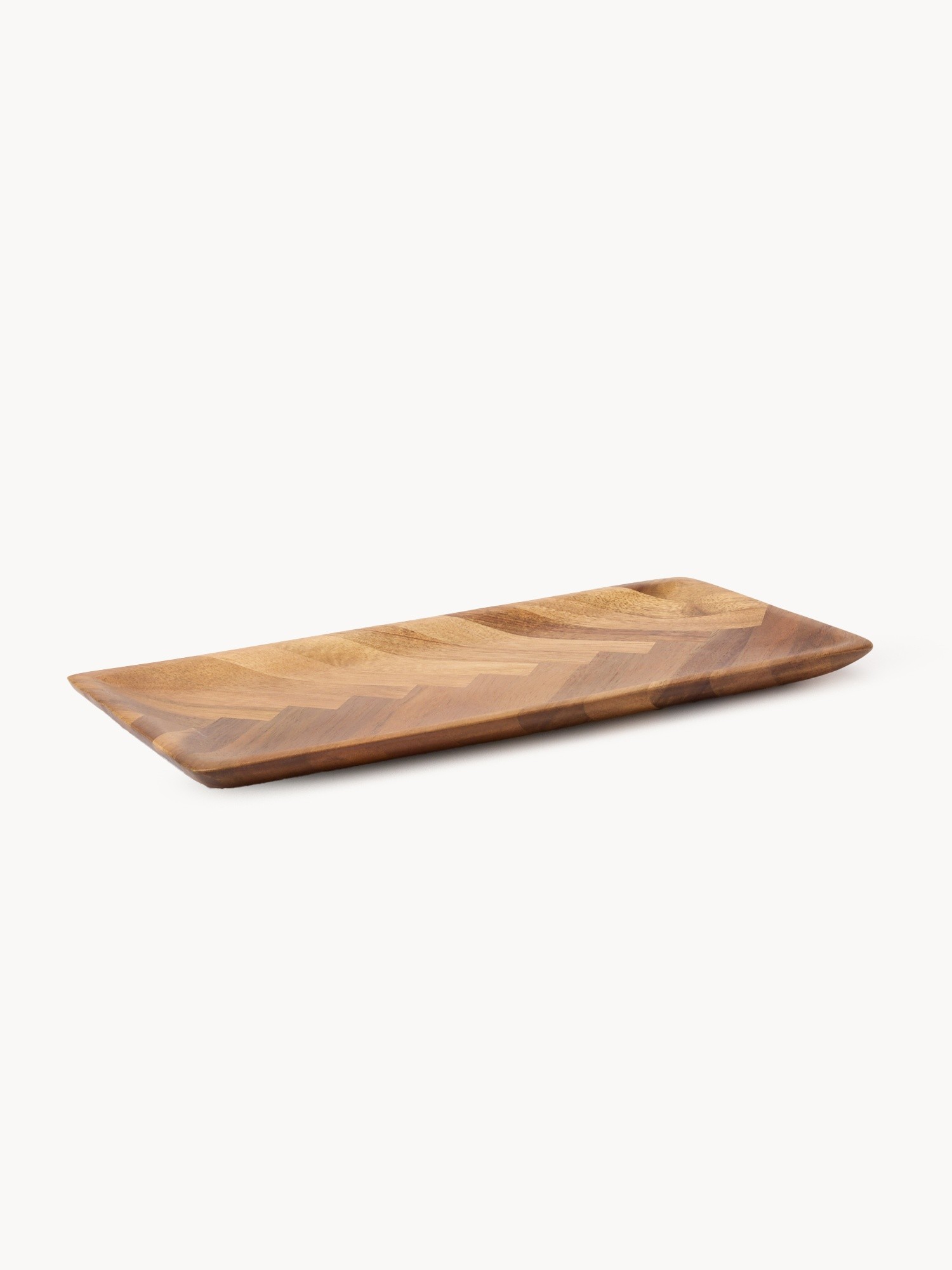Rectangular tray in acacia wood, Brown, large image number 3