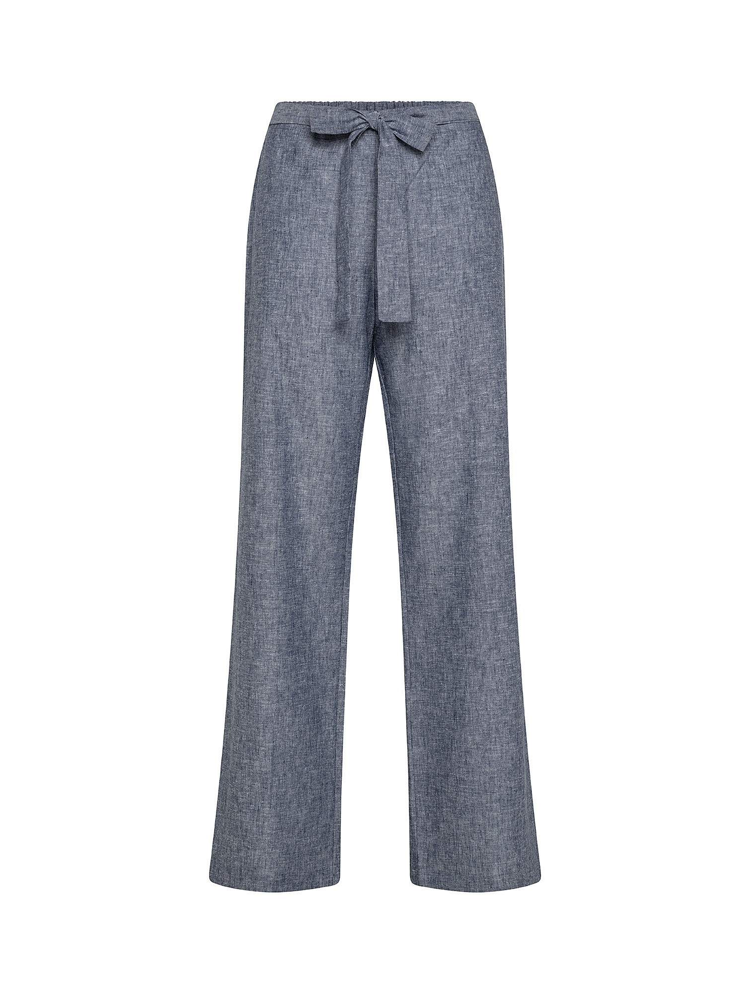 Trousers with fabric belt, Denim, large image number 0