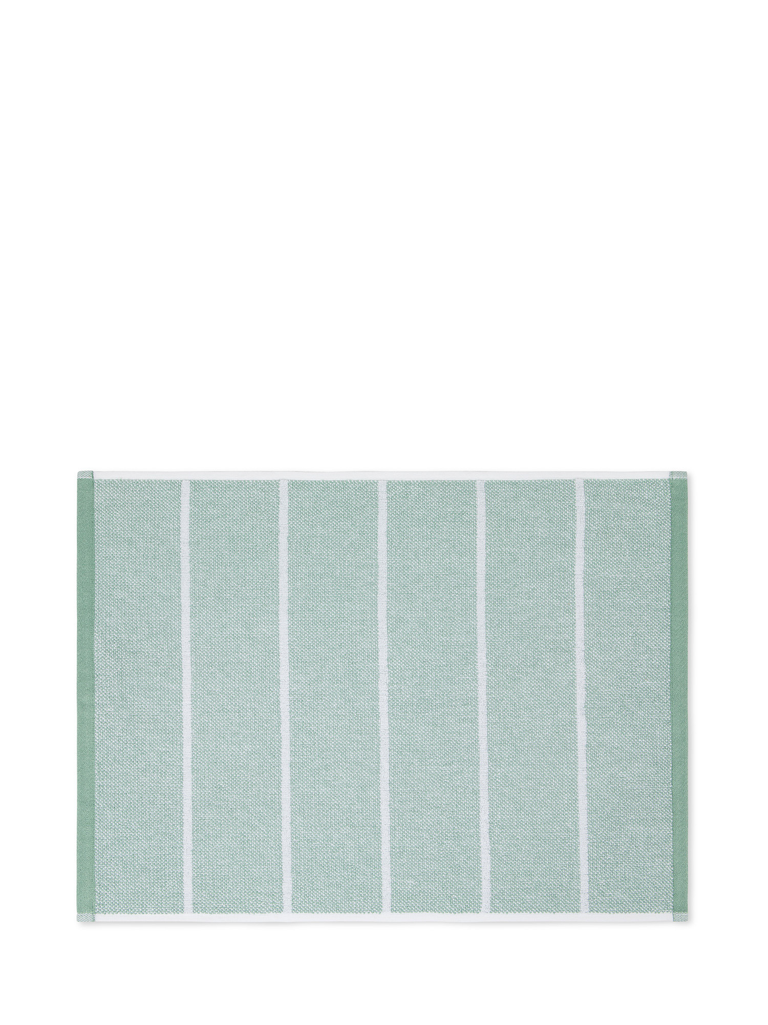 Asciugamano in spugna di cotone a righe melange, Verde, large image number 1