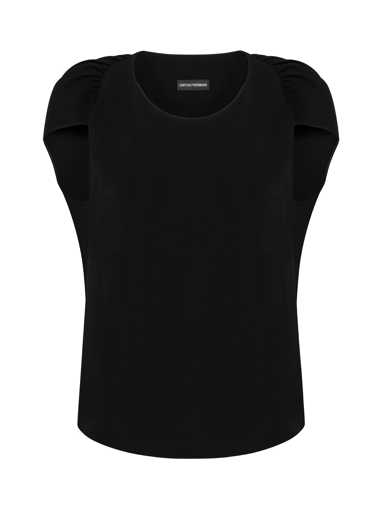 Top with ruffle sleeves, Black, large image number 0