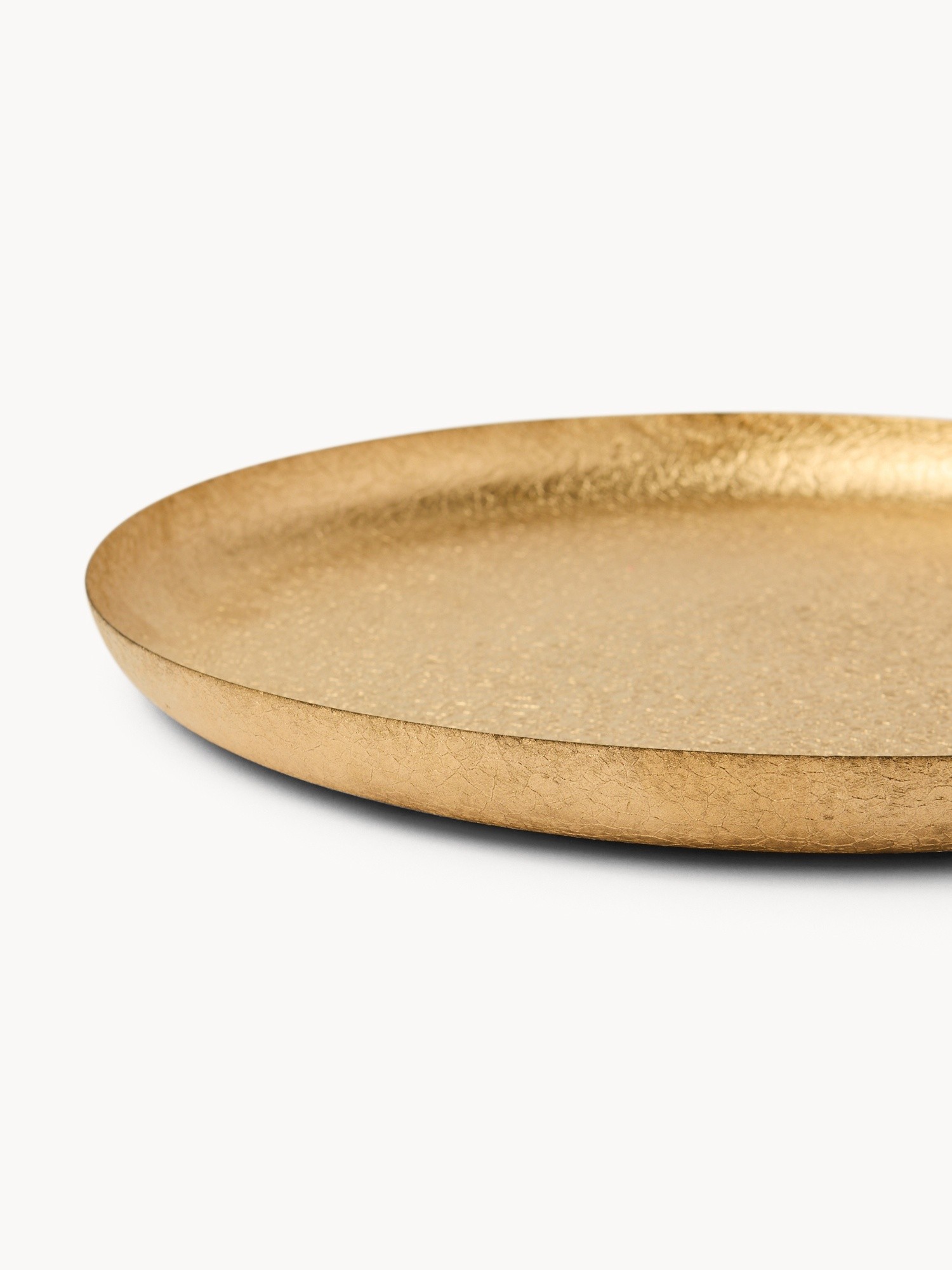 Gold-finish decorative metal tray, Gold, large image number 1