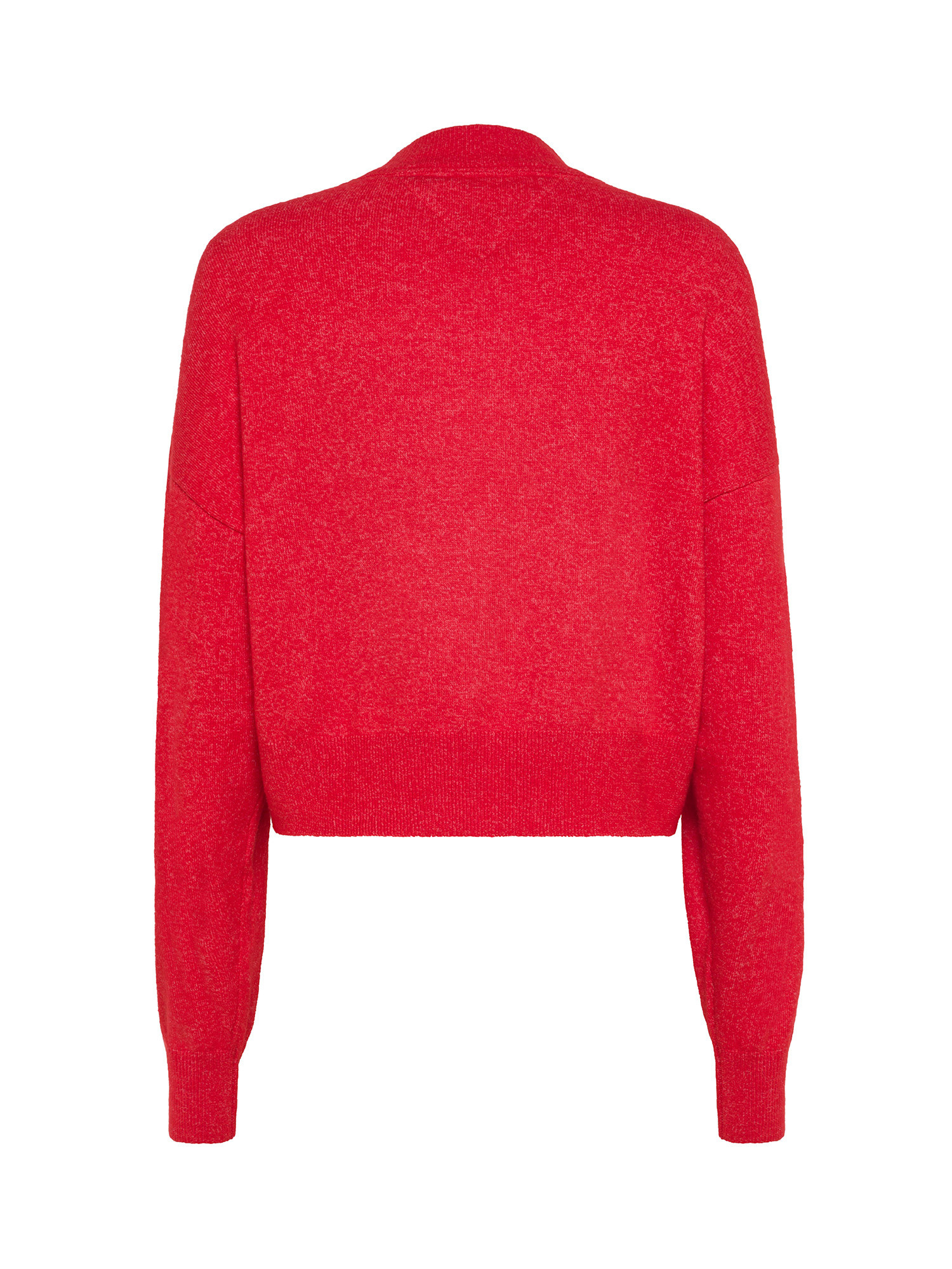 Tommy Jeans - High neck pullover with logo, Red, large image number 1