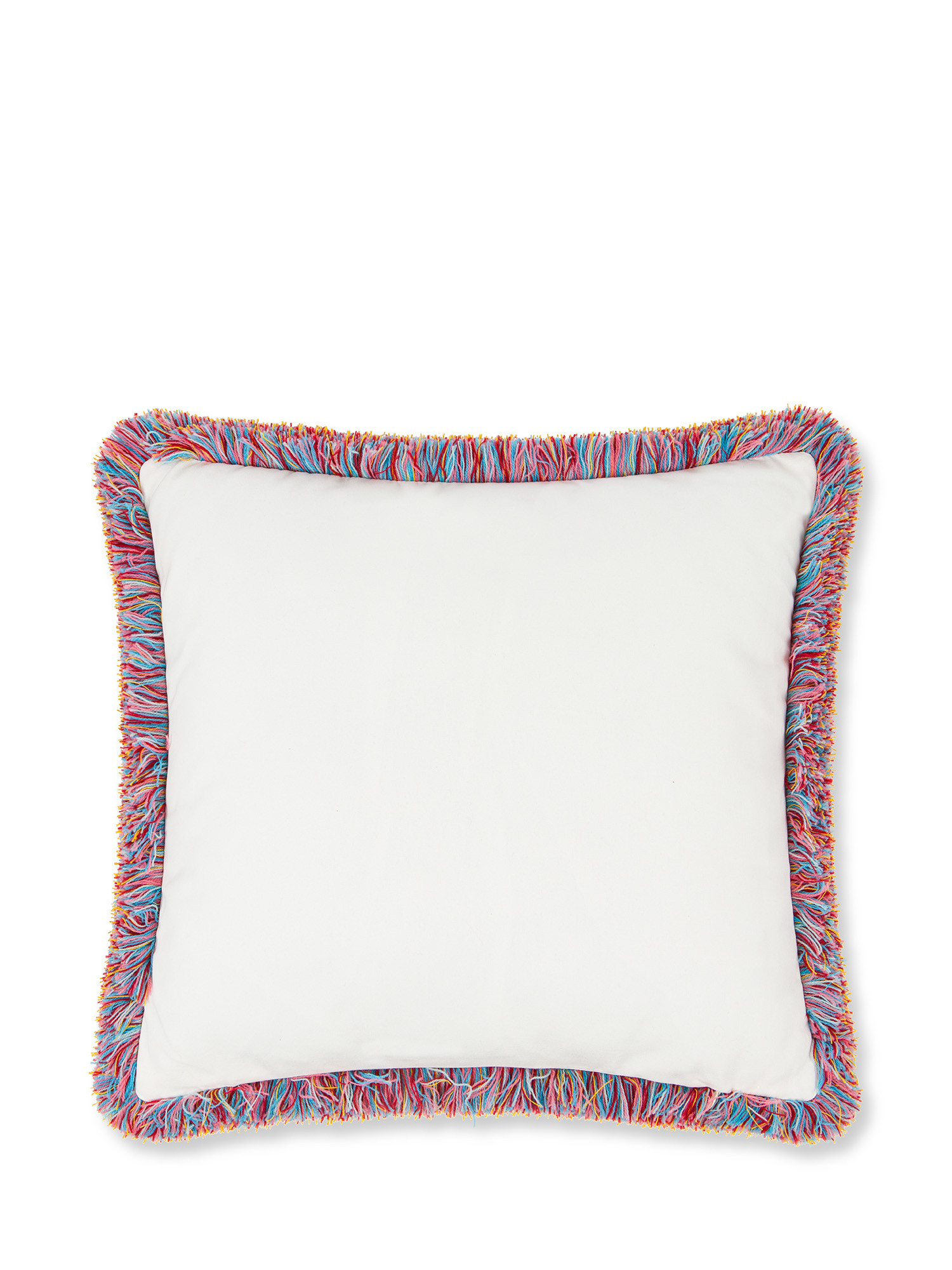 Cushion with embroidered writing  45x45cm, White, large image number 1